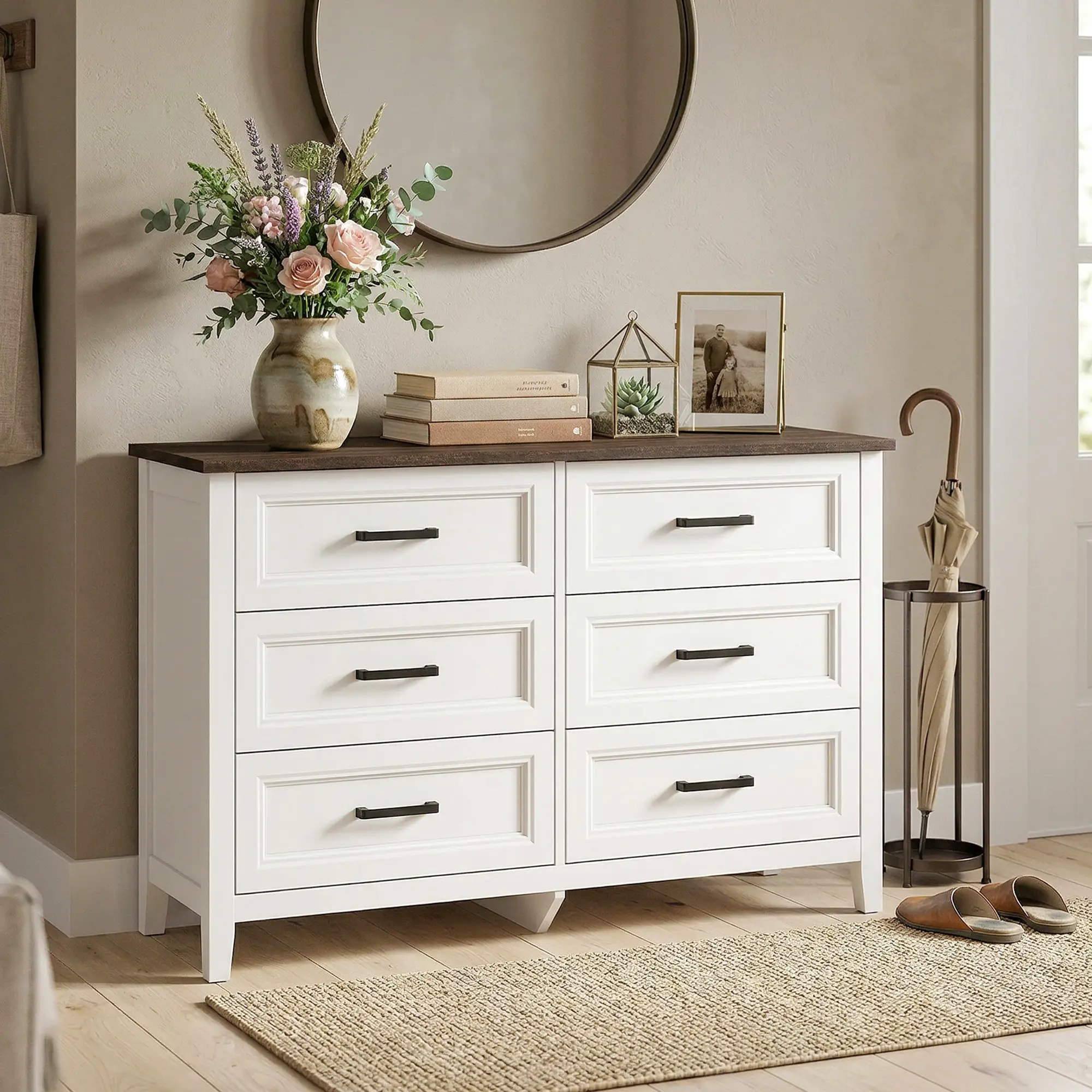 6-Drawer Wide Dresser Chest for Bedroom Living Room Closet - Image 9