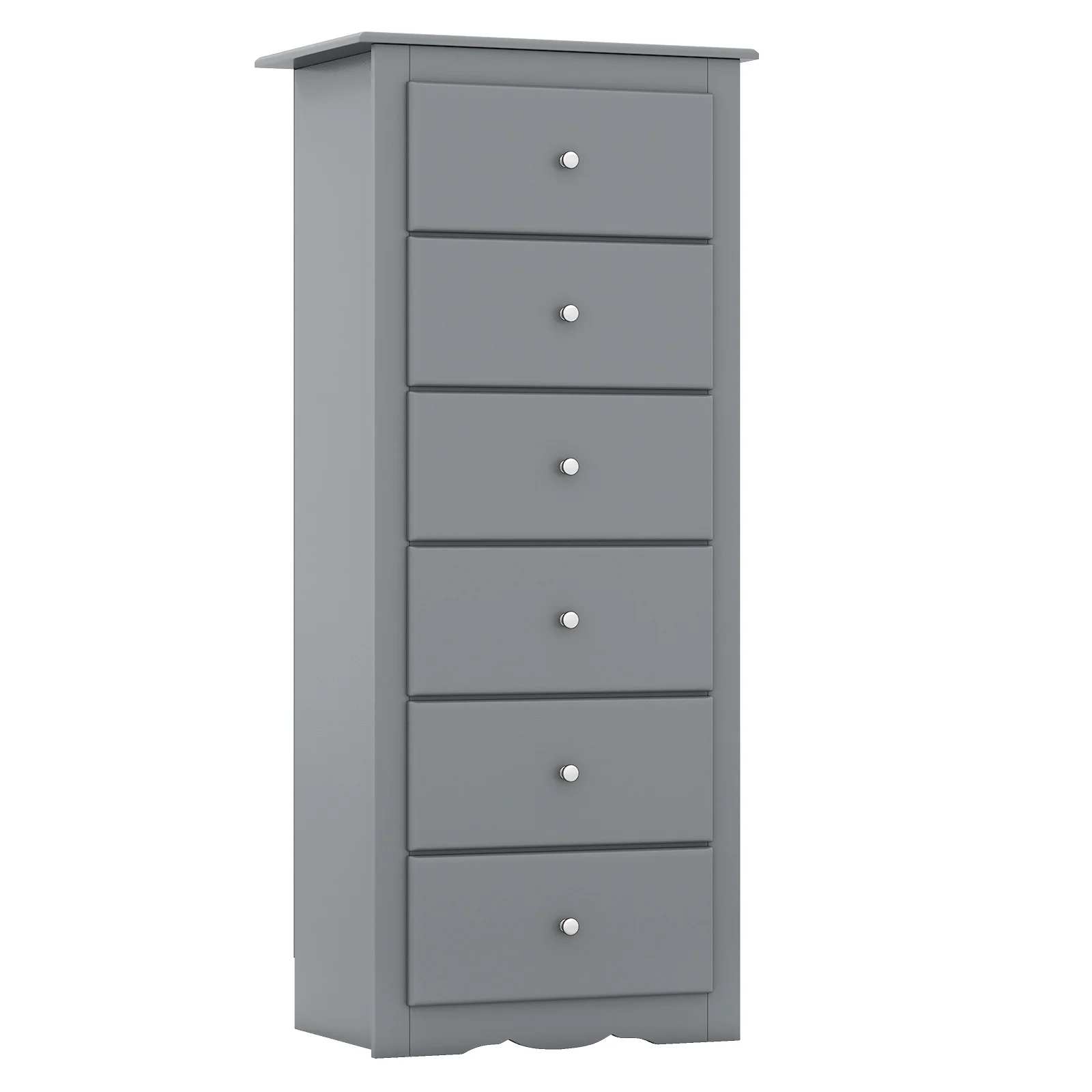 6 Drawers Chest Dresser, Bedroom Furniture Cabinet, Gray - Image 5