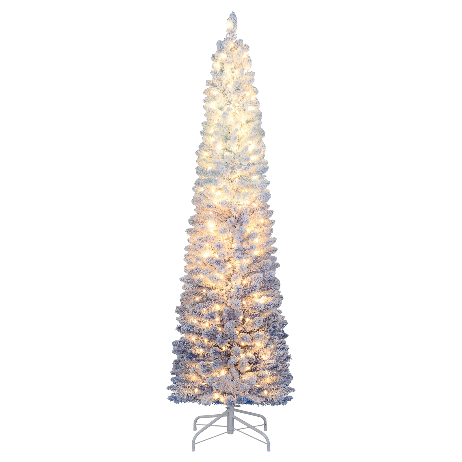 6 Feet Artificial Christmas Tree, 220 Warm White LED Lights, Blue - Image 5
