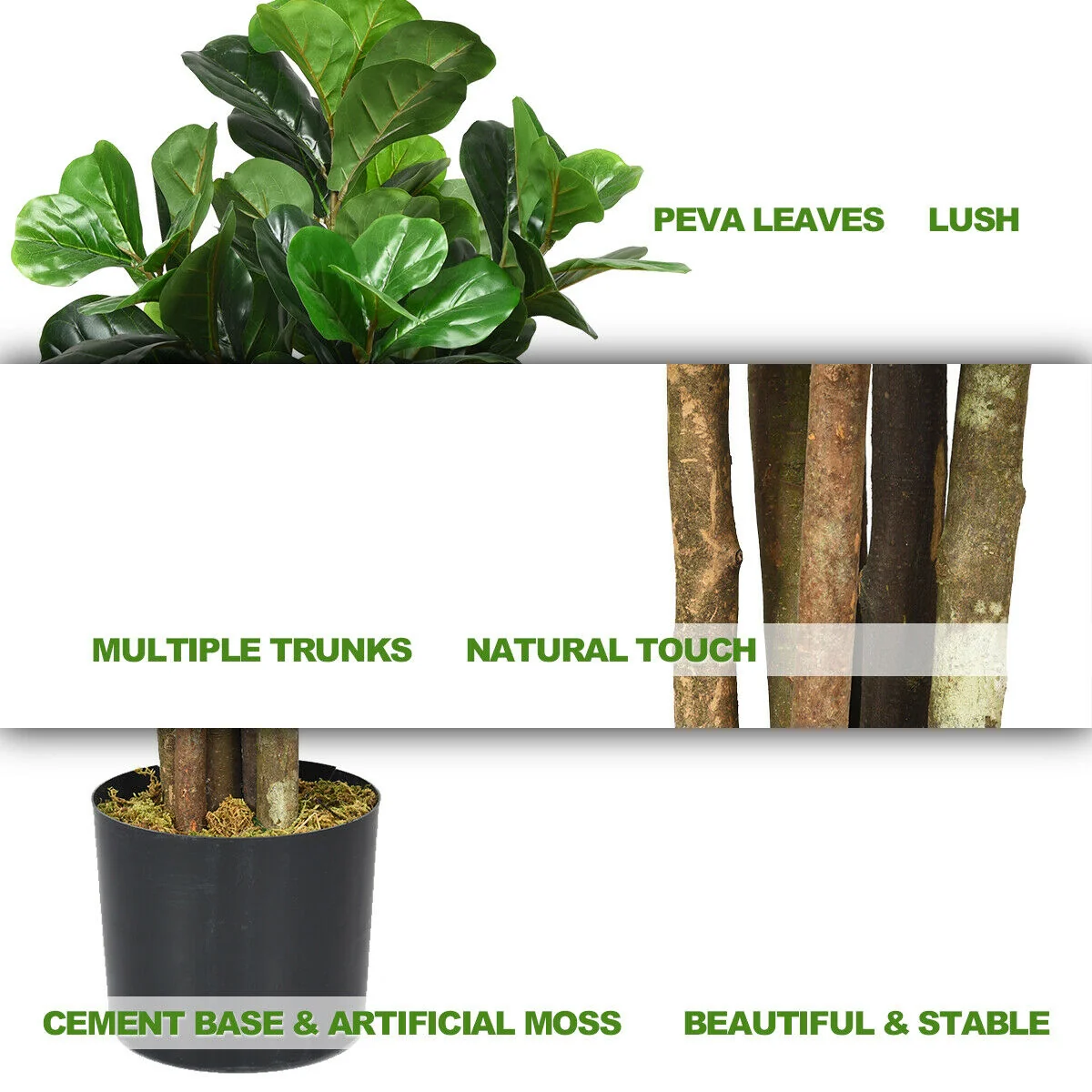6-Feet Artificial Indoor-Outdoor Home Decorative Planter, Green - Image 6