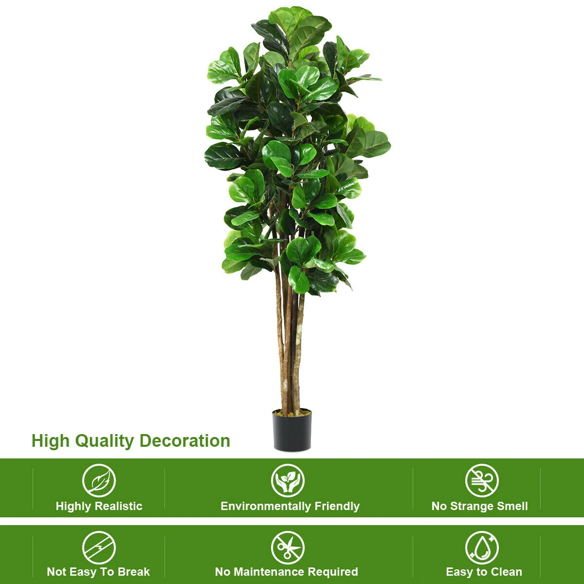 6-Feet Artificial Indoor-Outdoor Home Decorative Planter, Green - Image 8