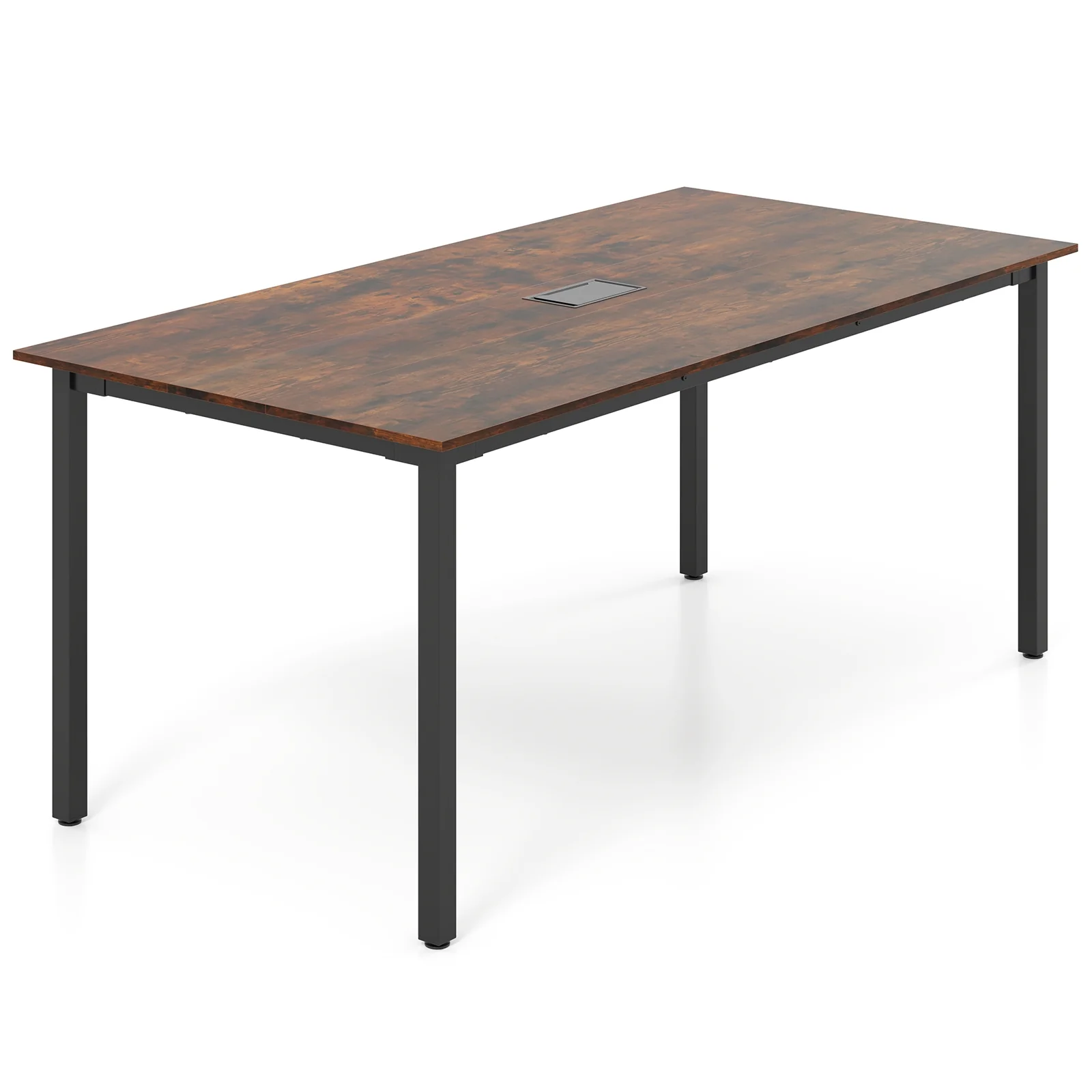 6 Feet Conference Table, Seats 8-10 People, Rustic Brown - Image 4