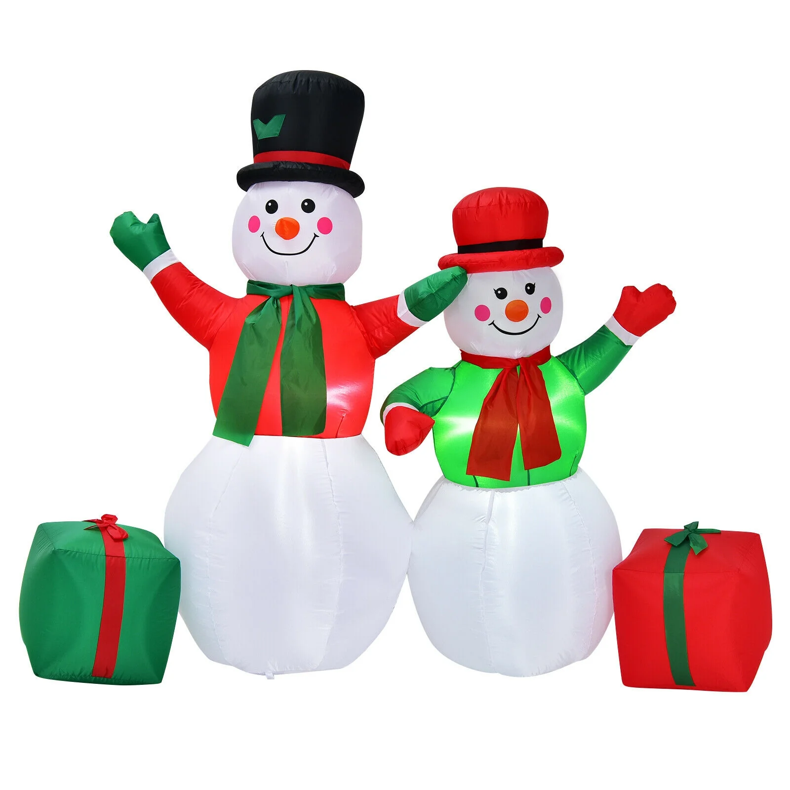 6 Feet Inflatable Snowmen Christmas Decoration, White - Image 4
