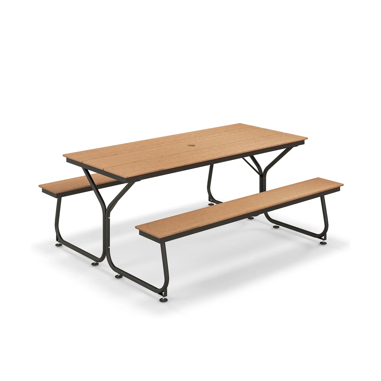 6 Feet Outdoor Picnic Table Bench Set, For 6-8 People, Brown - Image 3
