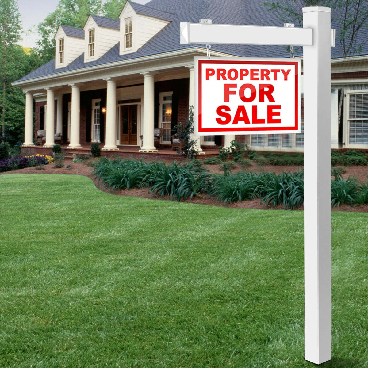 6 Feet Vinyl UPVC Real Estate Sign Post, White - Image 3