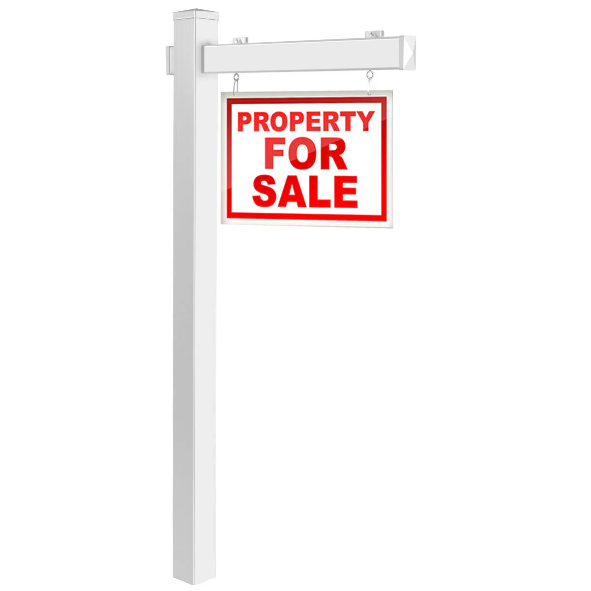6 Feet Vinyl UPVC Real Estate Sign Post, White - Image 4