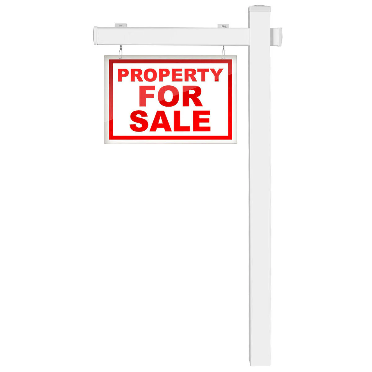 6 Feet Vinyl UPVC Real Estate Sign Post, White - Image 8
