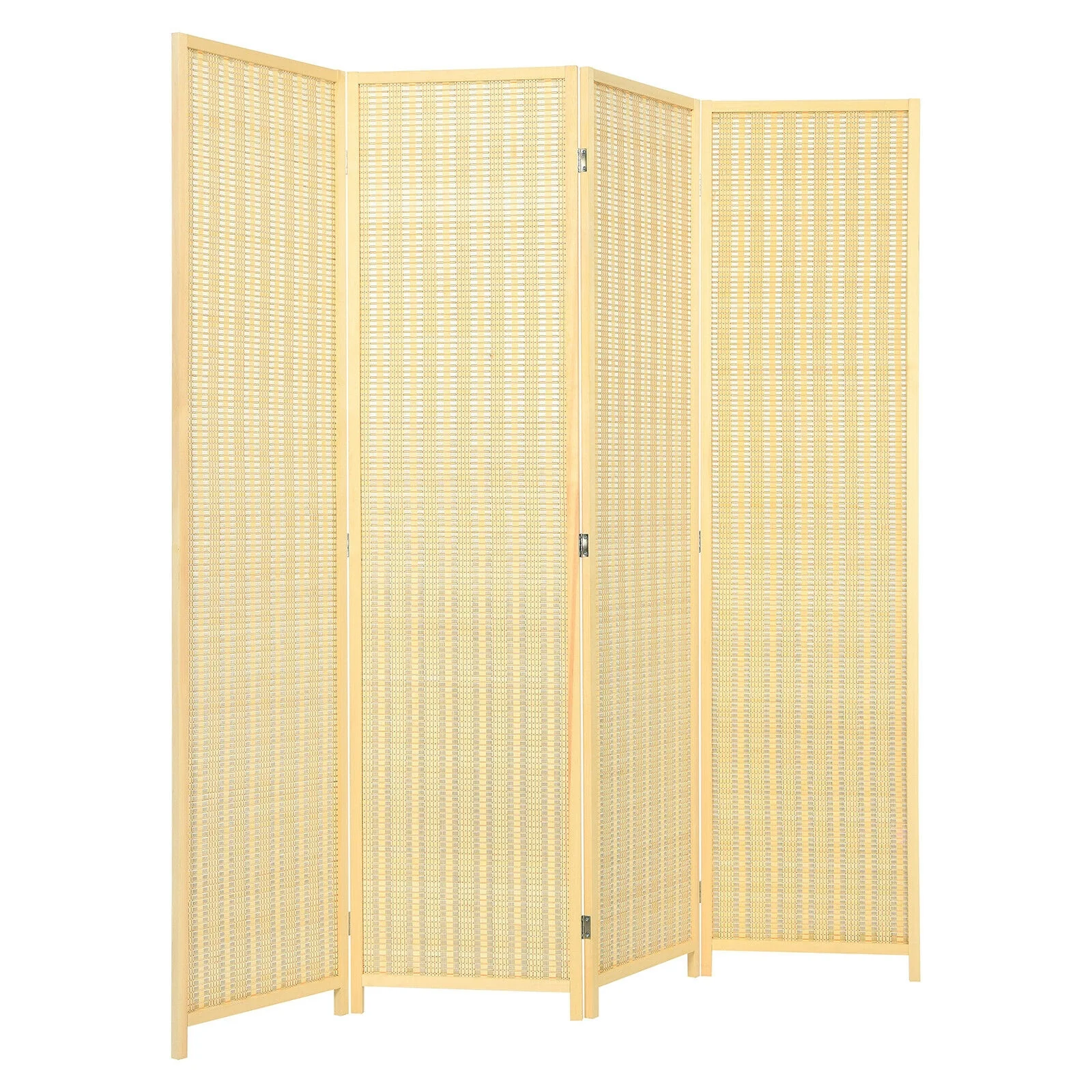 6 ft 4 Panel Portable Folding Room Divider Screen, Natural - Image 5
