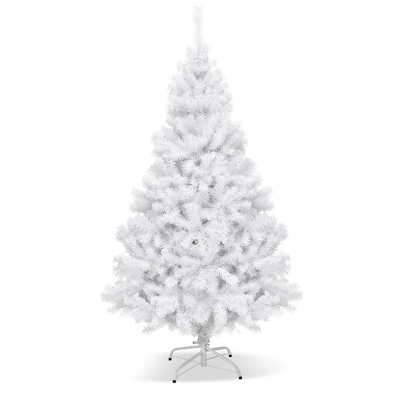 6 Ft Hinged Artificial Christmas Tree, White - Image 4