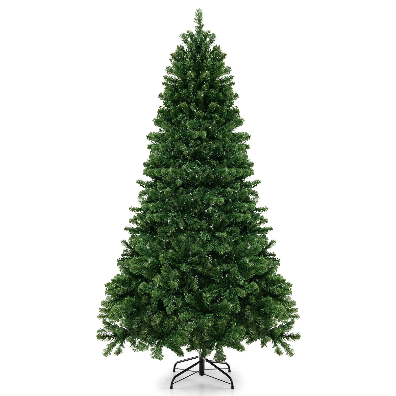 6 Ft Hinged Christmas Tree, PVC Branch Tips, Warm White LED Lights, Green - Image 4