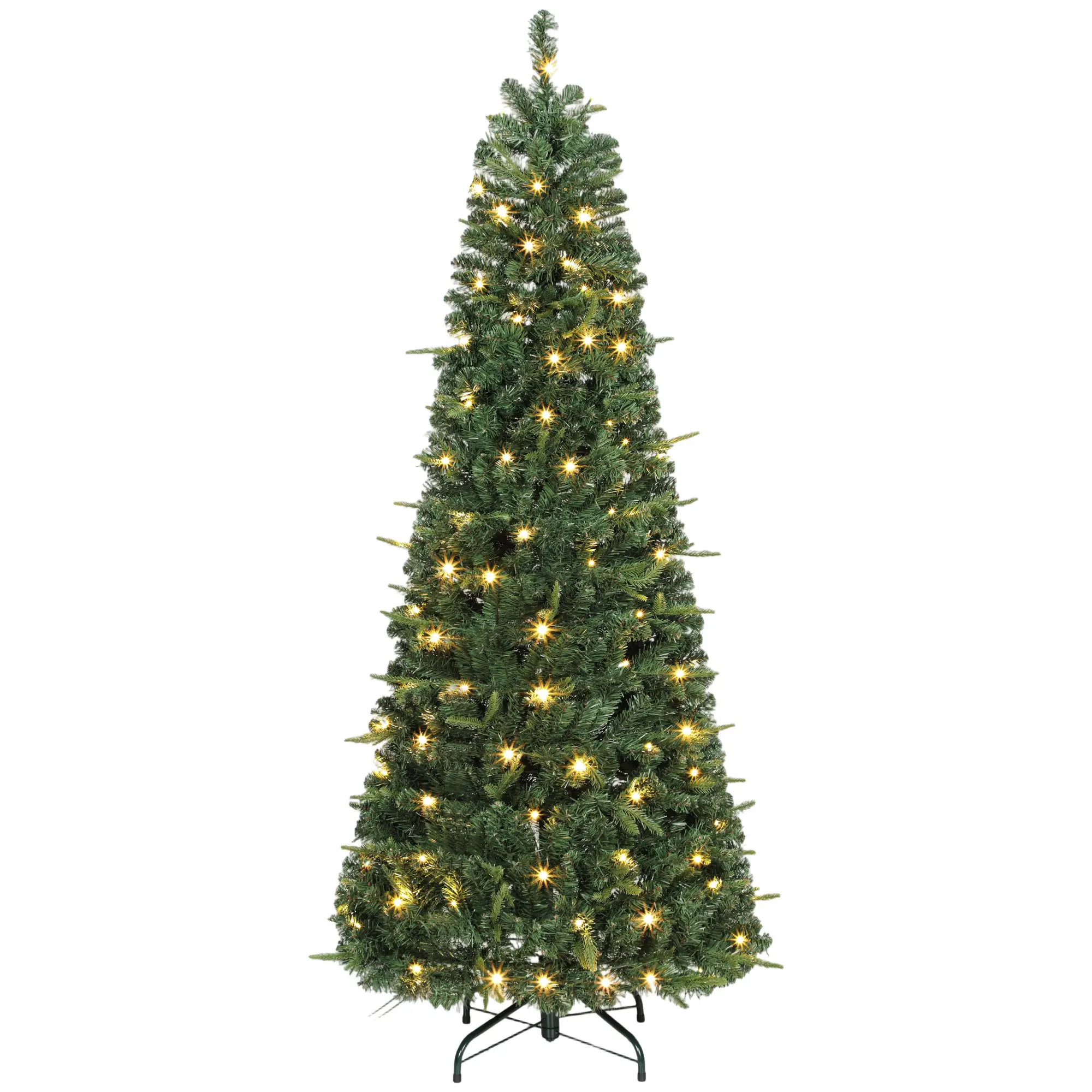 6 ft Prelit Pop Up Christmas Tree, Collapsible Artificial with Metal Stand, Green - Image 11