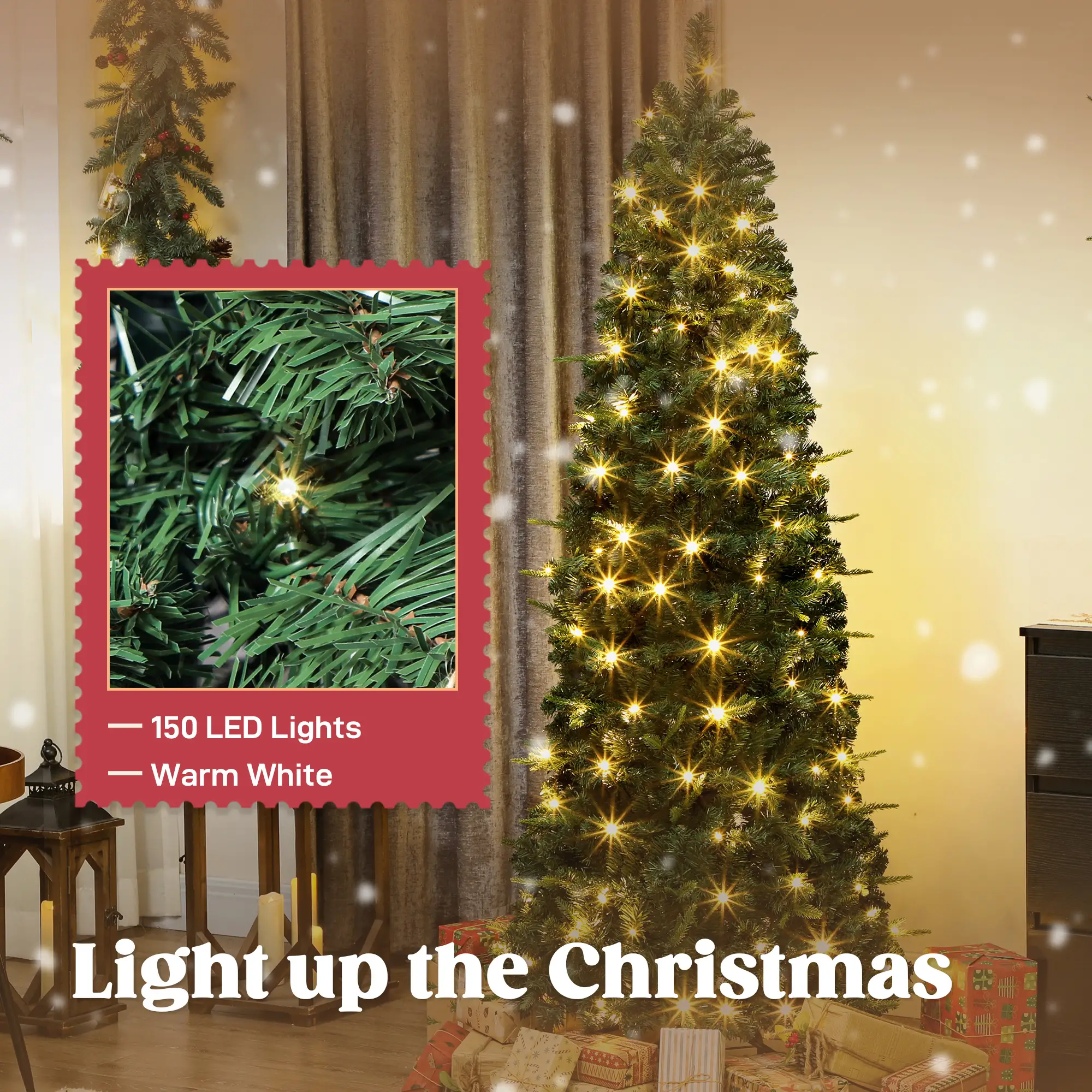6 ft Prelit Pop Up Christmas Tree, Collapsible Artificial with Metal Stand, Green - Image 6