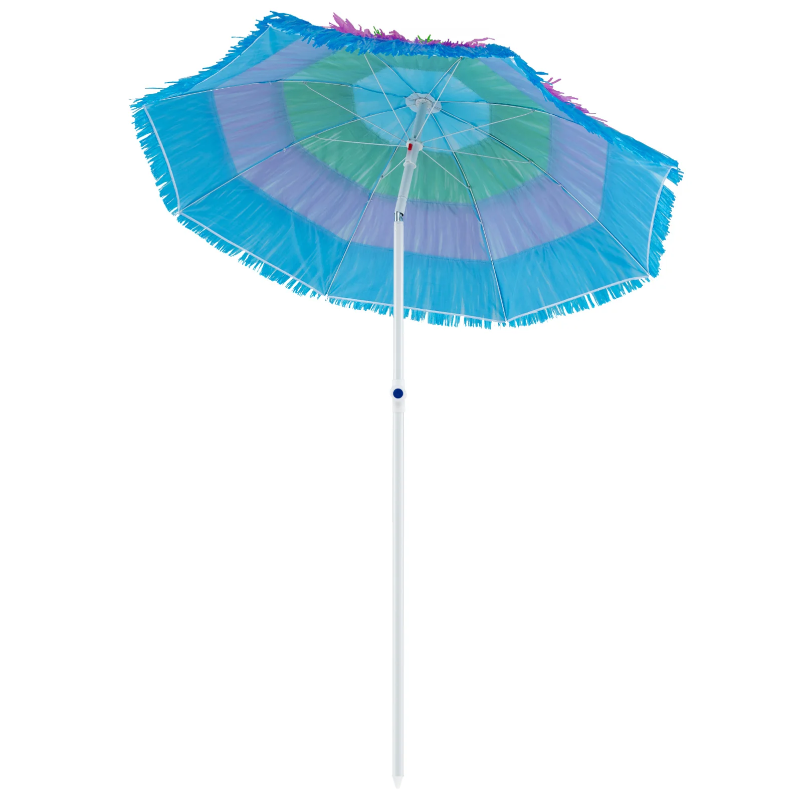6 FT Tiki Thatched Patio Beach Umbrella, Push Button Tilt, Multicolor - Image 4