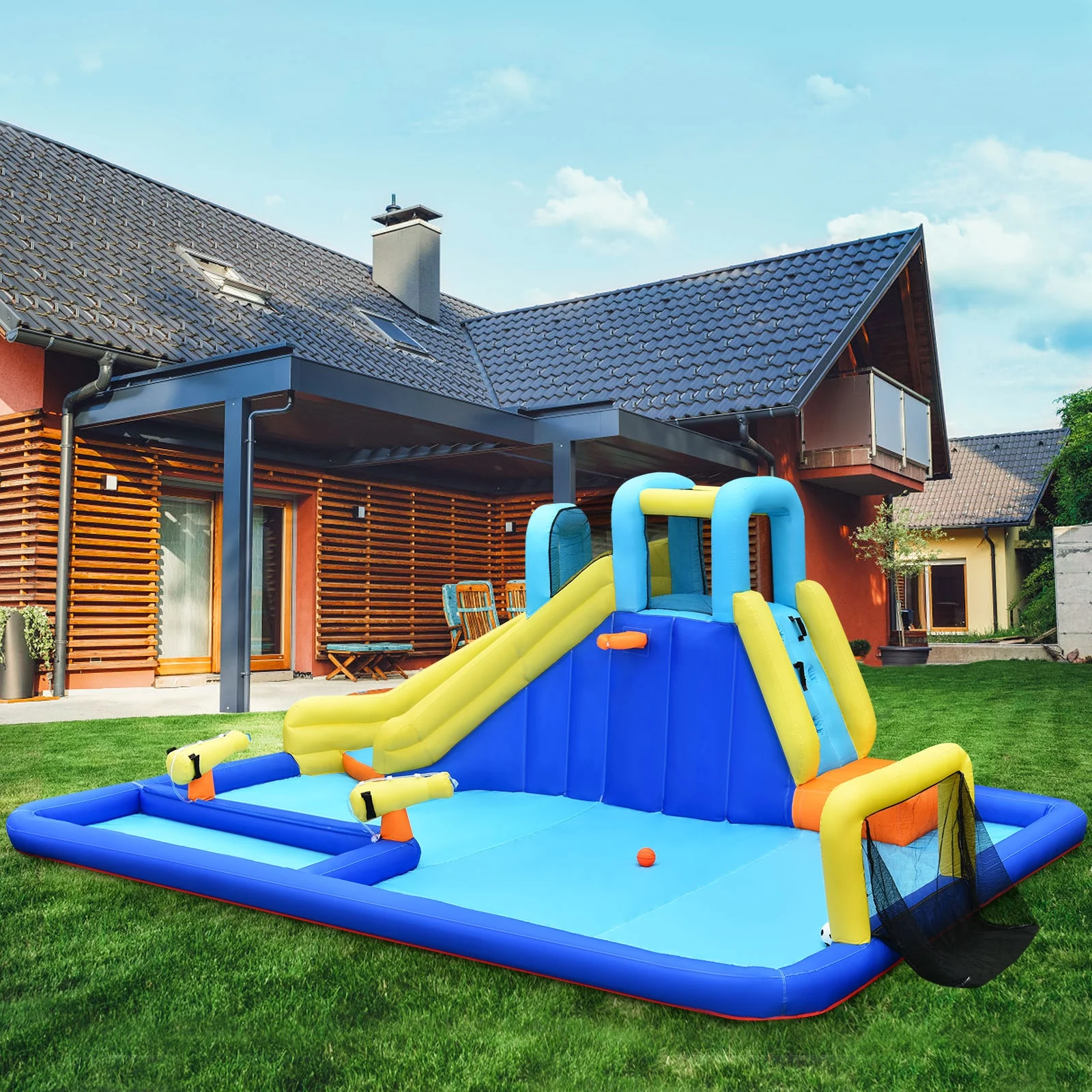 6-In-1 Inflatable Water Slide Jumping House Without Blower - Image 2