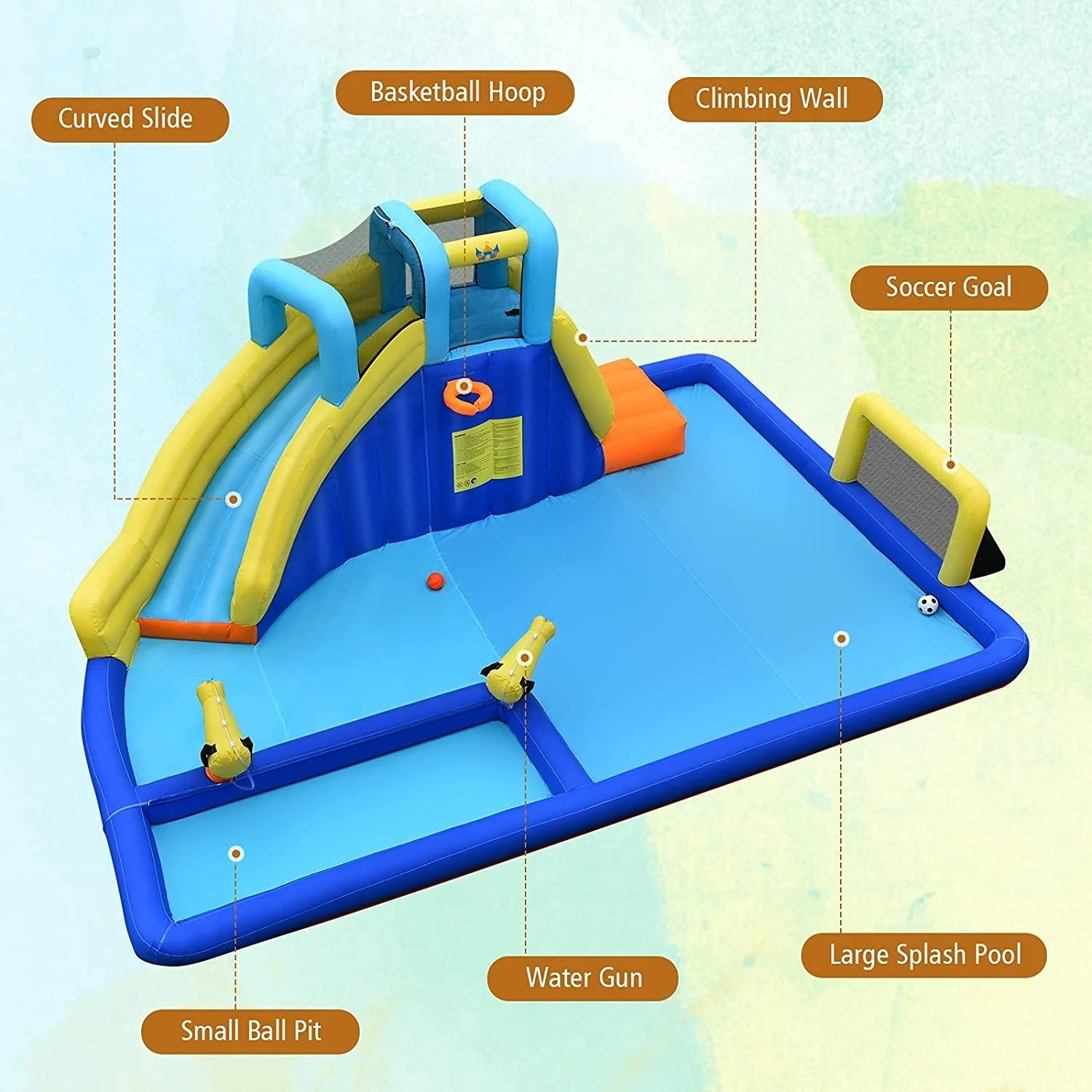 6-In-1 Inflatable Water Slides With Blower For Kids - Image 10