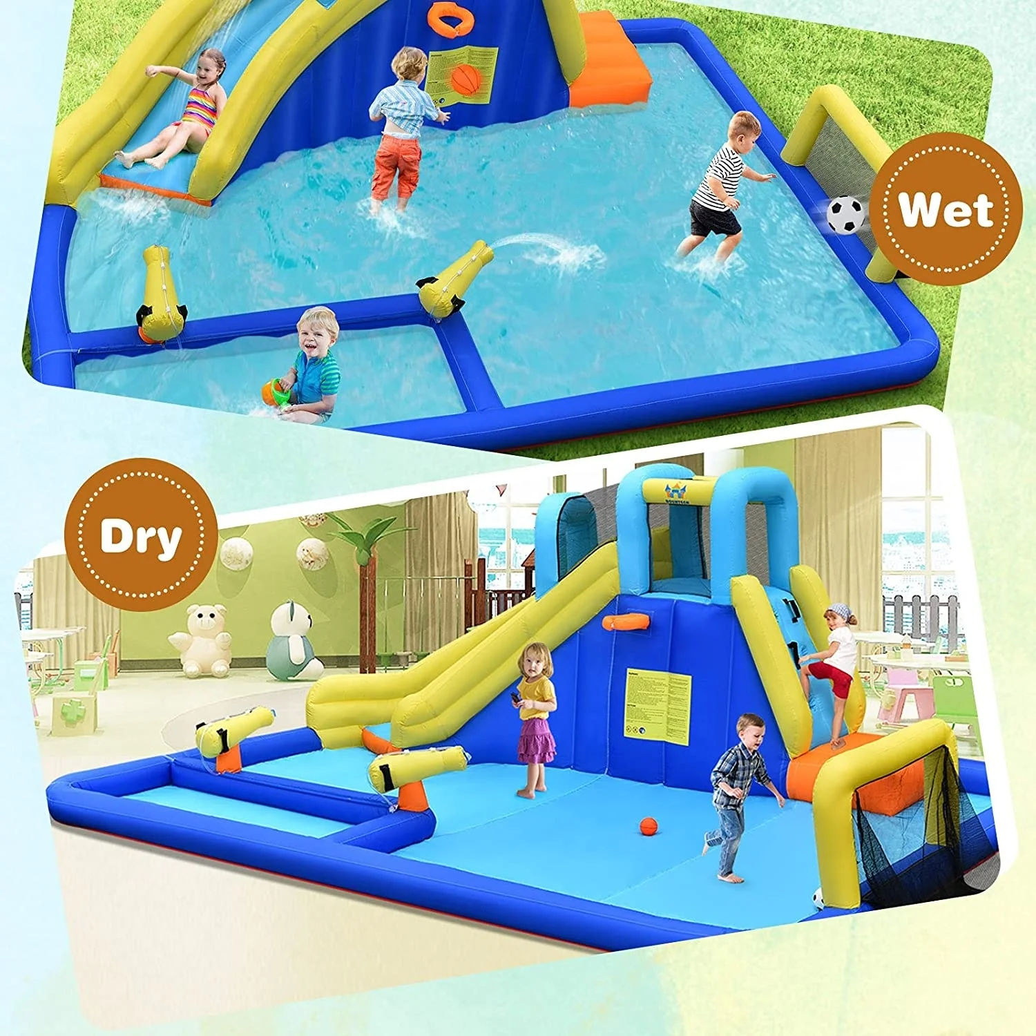 6-In-1 Inflatable Water Slides With Blower For Kids - Image 3