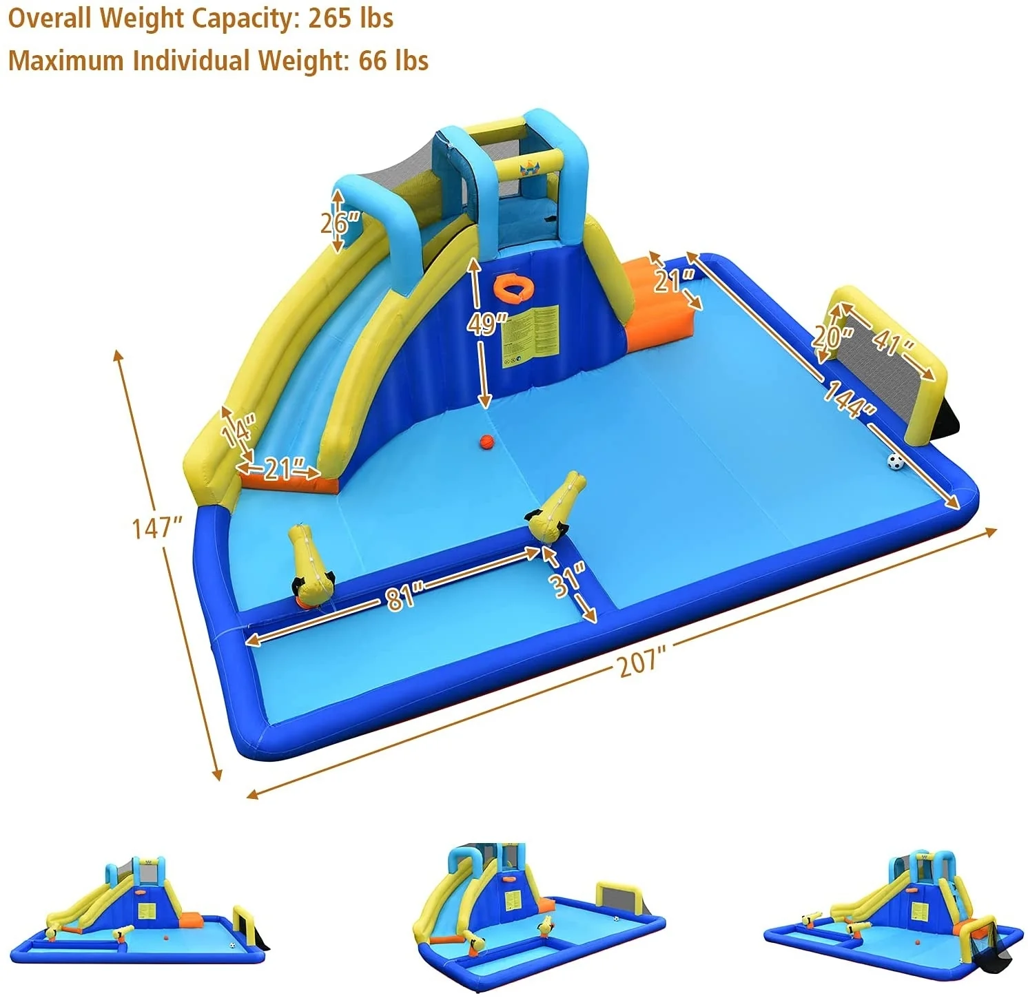 6-In-1 Inflatable Water Slides With Blower For Kids - Image 5