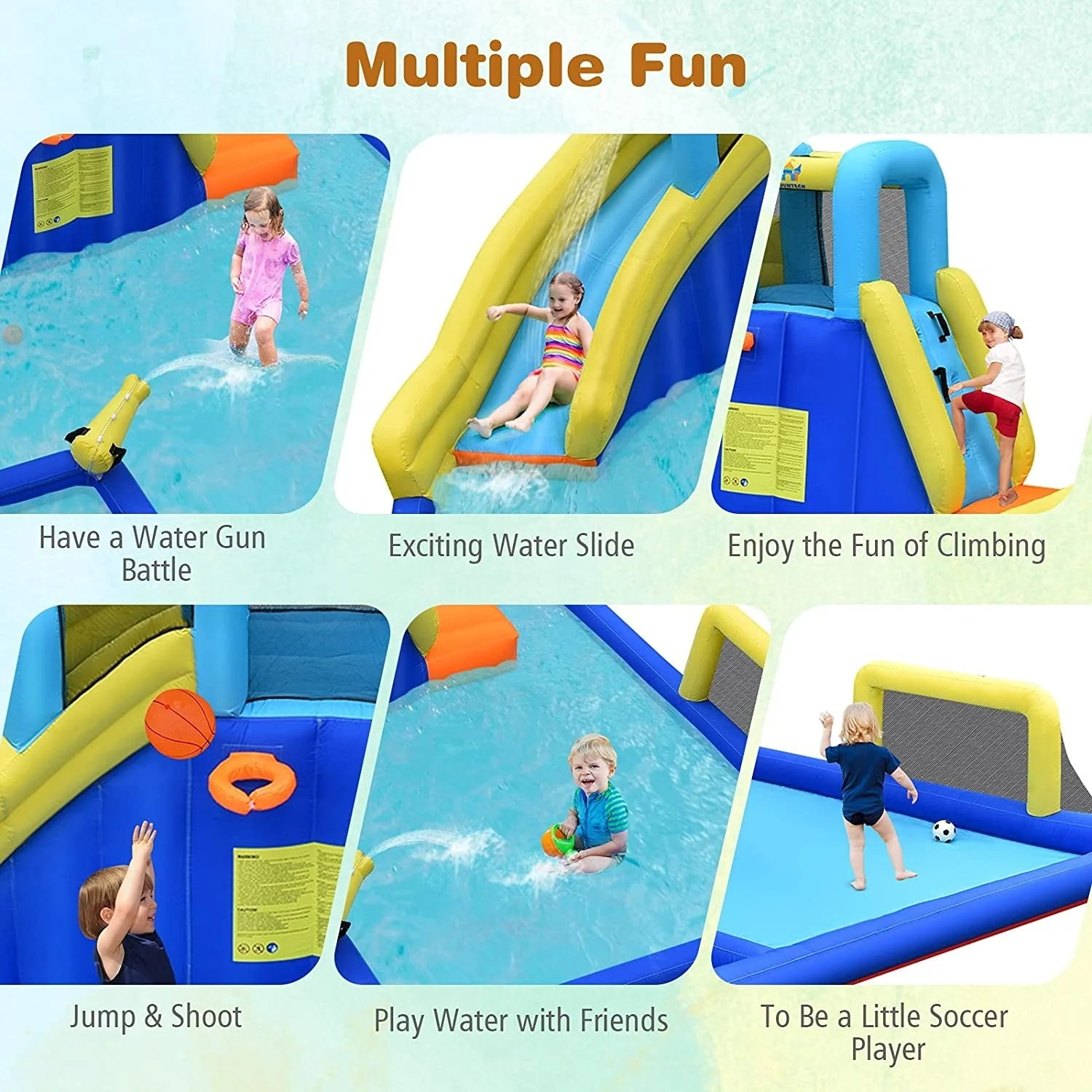 6-In-1 Inflatable Water Slides With Blower For Kids - Image 7