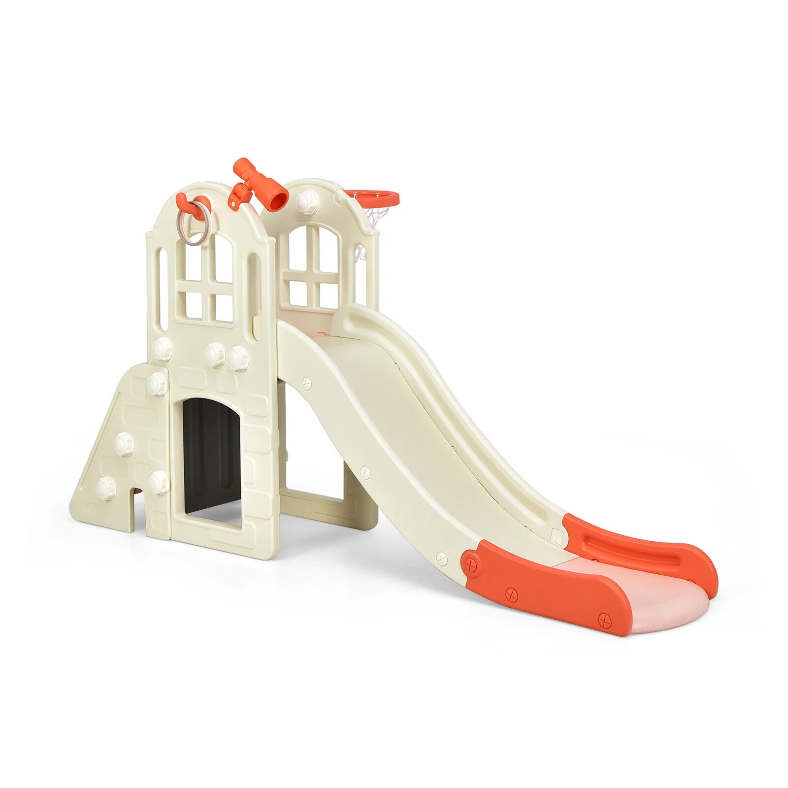 6-In-1 Large Kids Climber Slide Playset, Pink - Image 4