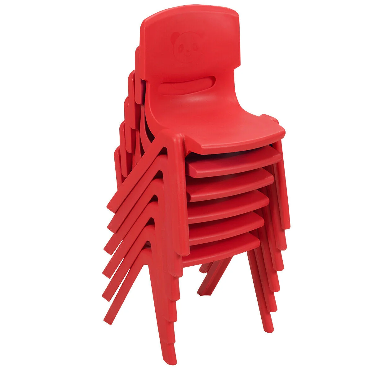 6-Pack Kids Plastic Stackable Classroom Chairs, Red - Image 10