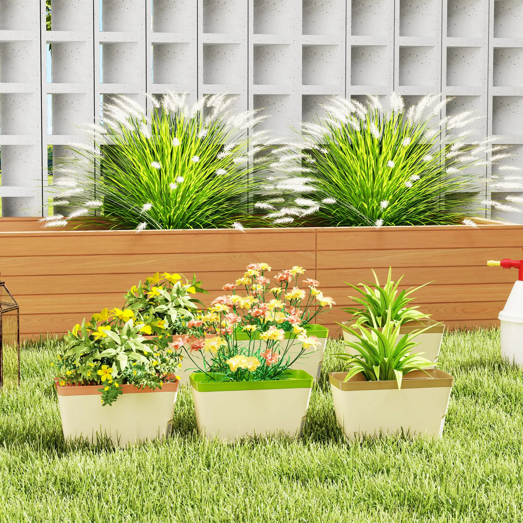 6 Pack Self Watering Flower Pots, 10.5 Inch Planter Box with Water Indicator - Image 8
