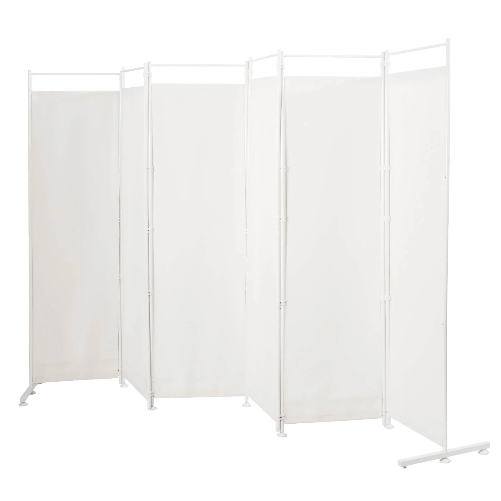 6-Panel Folding Privacy Screen, White - Image 2