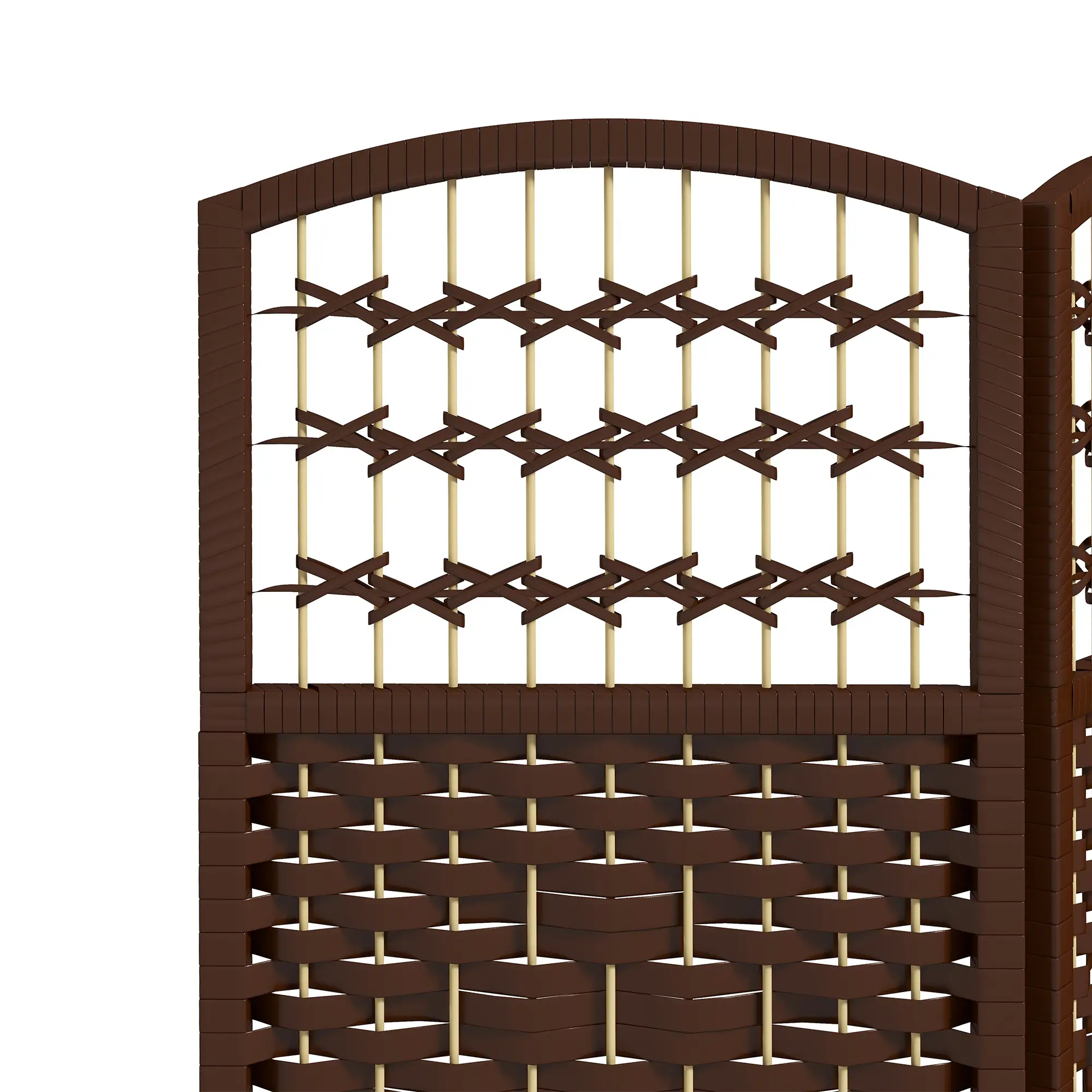 6 Panel Folding Room Divider, Portable Privacy Screen, Brown - Image 7