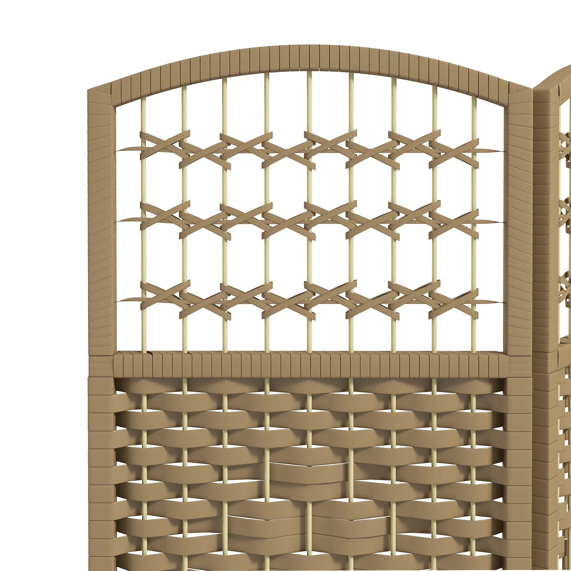 6 Panel Folding Room Divider, Portable Privacy Screen, Natural - Image 7