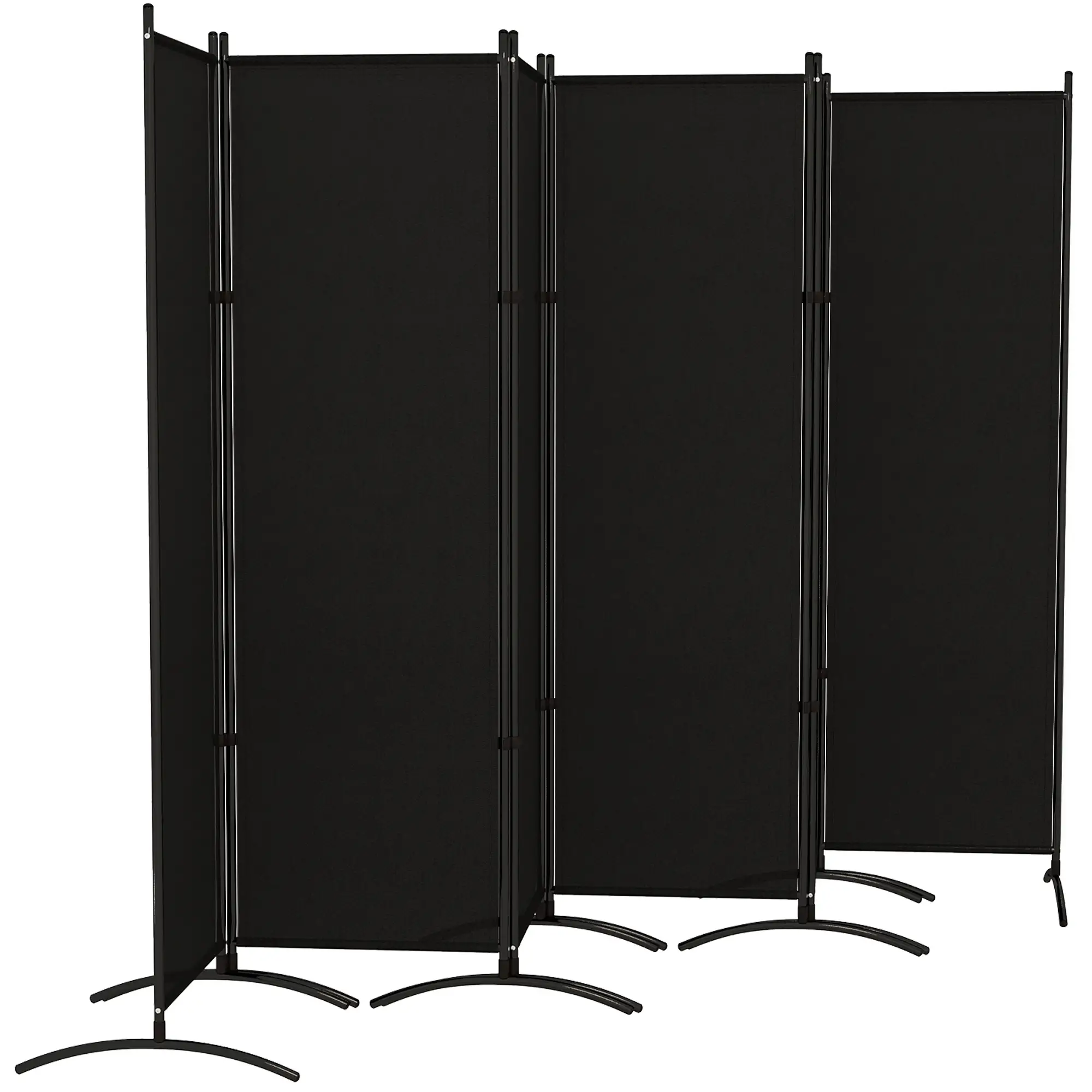 6 Panel Folding Room Divider, UV30+ Privacy Screen, Black