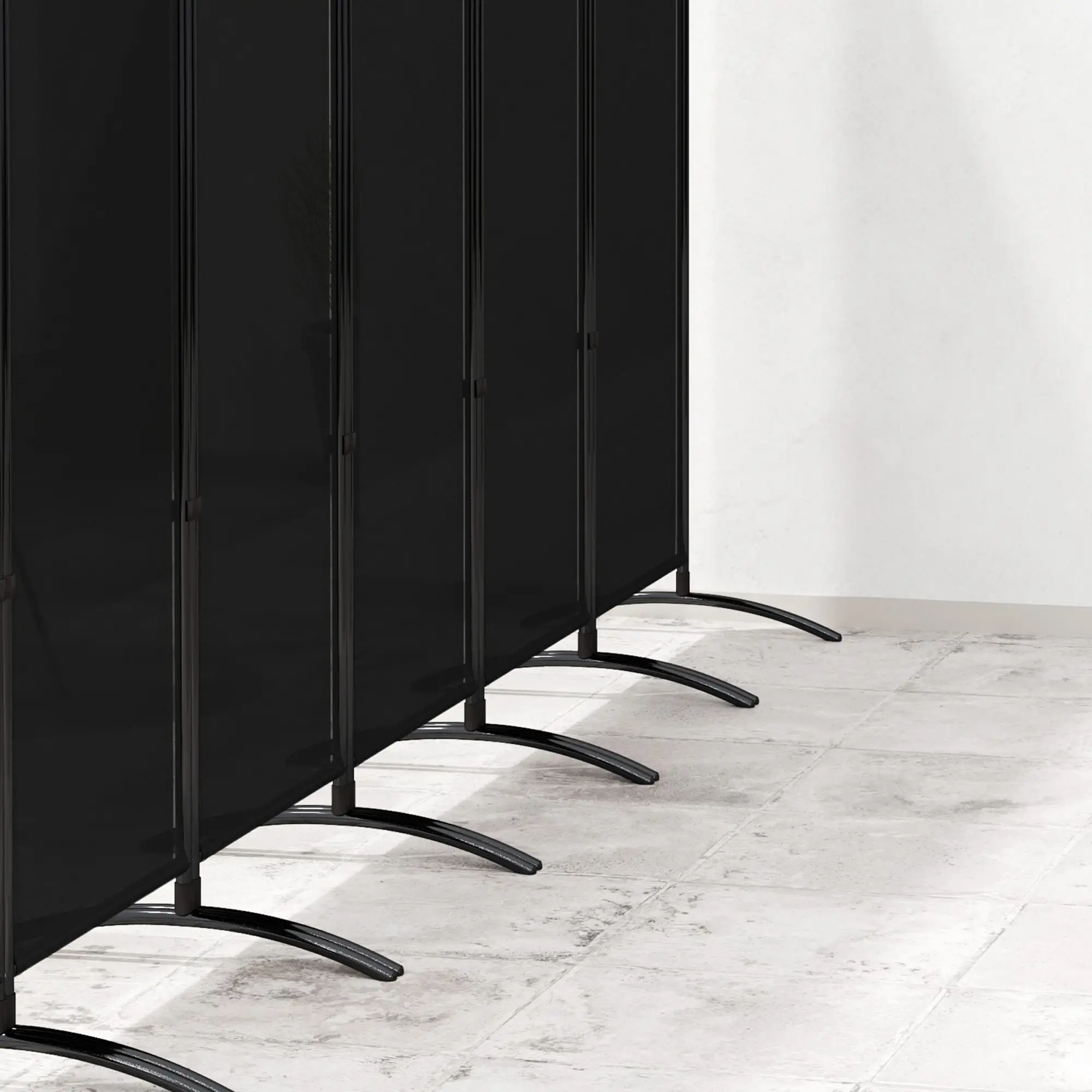6 Panel Folding Room Divider, UV30+ Privacy Screen, Black - Image 10