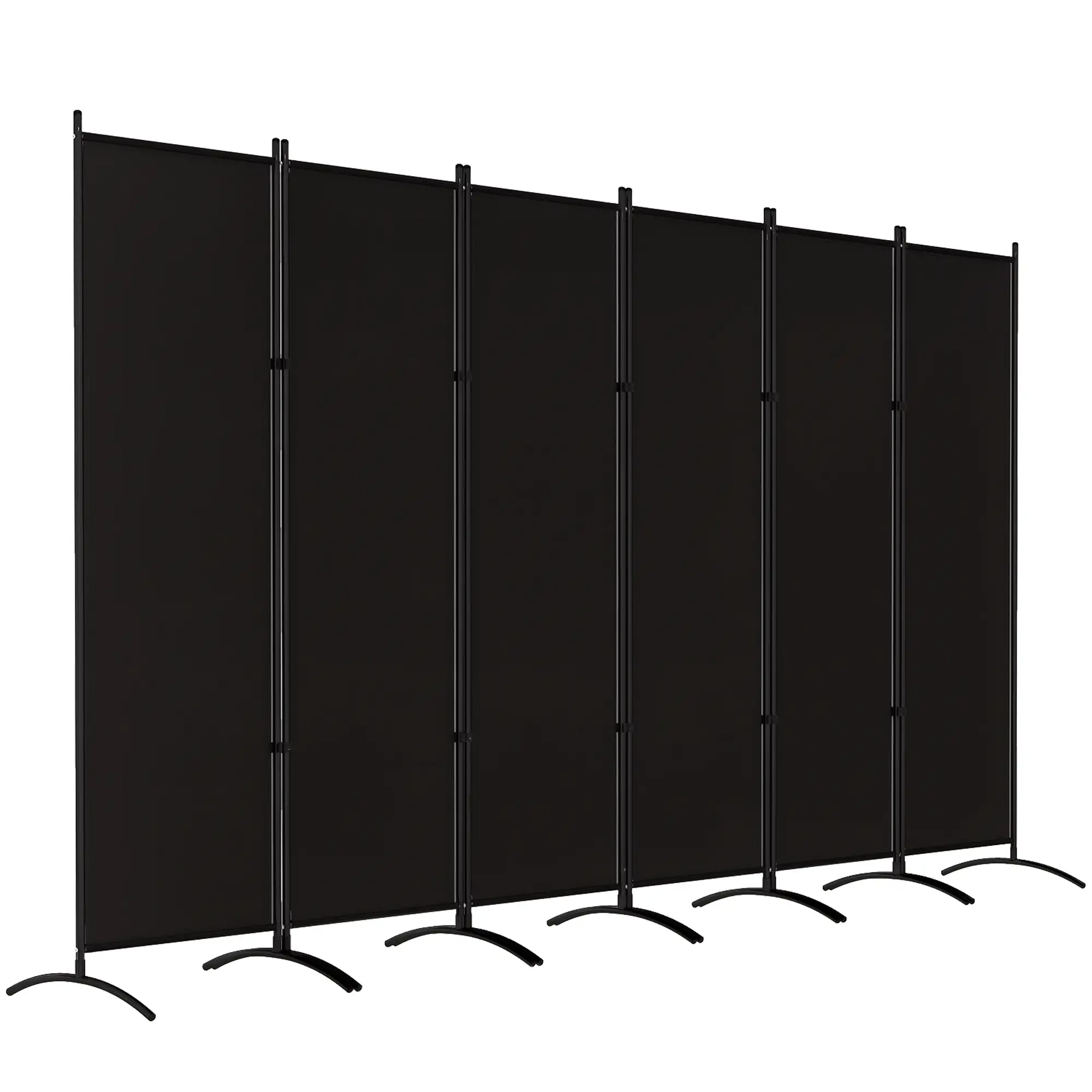 6 Panel Folding Room Divider, UV30+ Privacy Screen, Black - Image 11