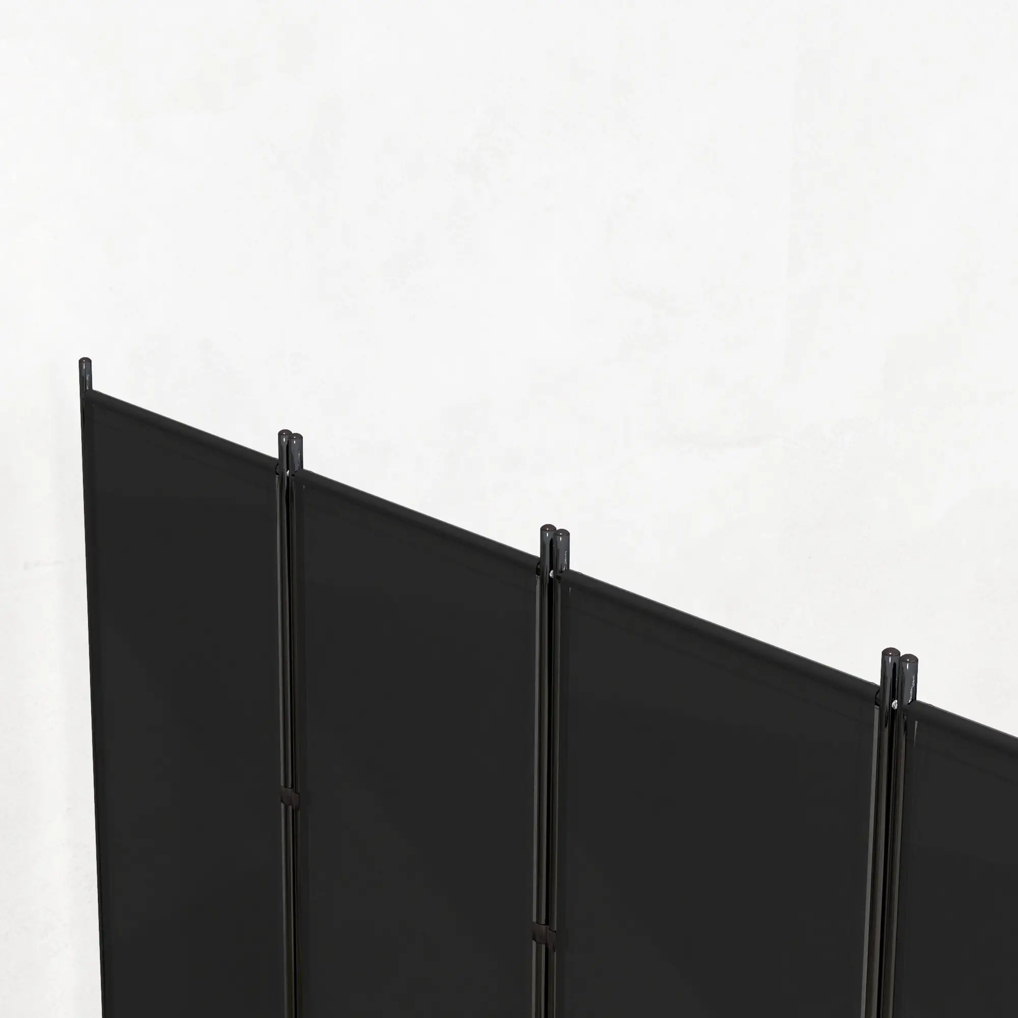 6 Panel Folding Room Divider, UV30+ Privacy Screen, Black - Image 9