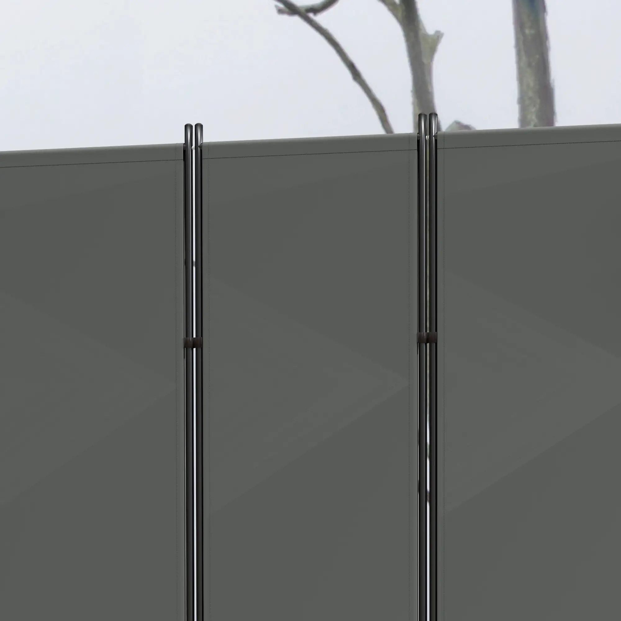 6 Panel Folding Room Divider, UV30+ Privacy Screen, Dark Grey - Image 10