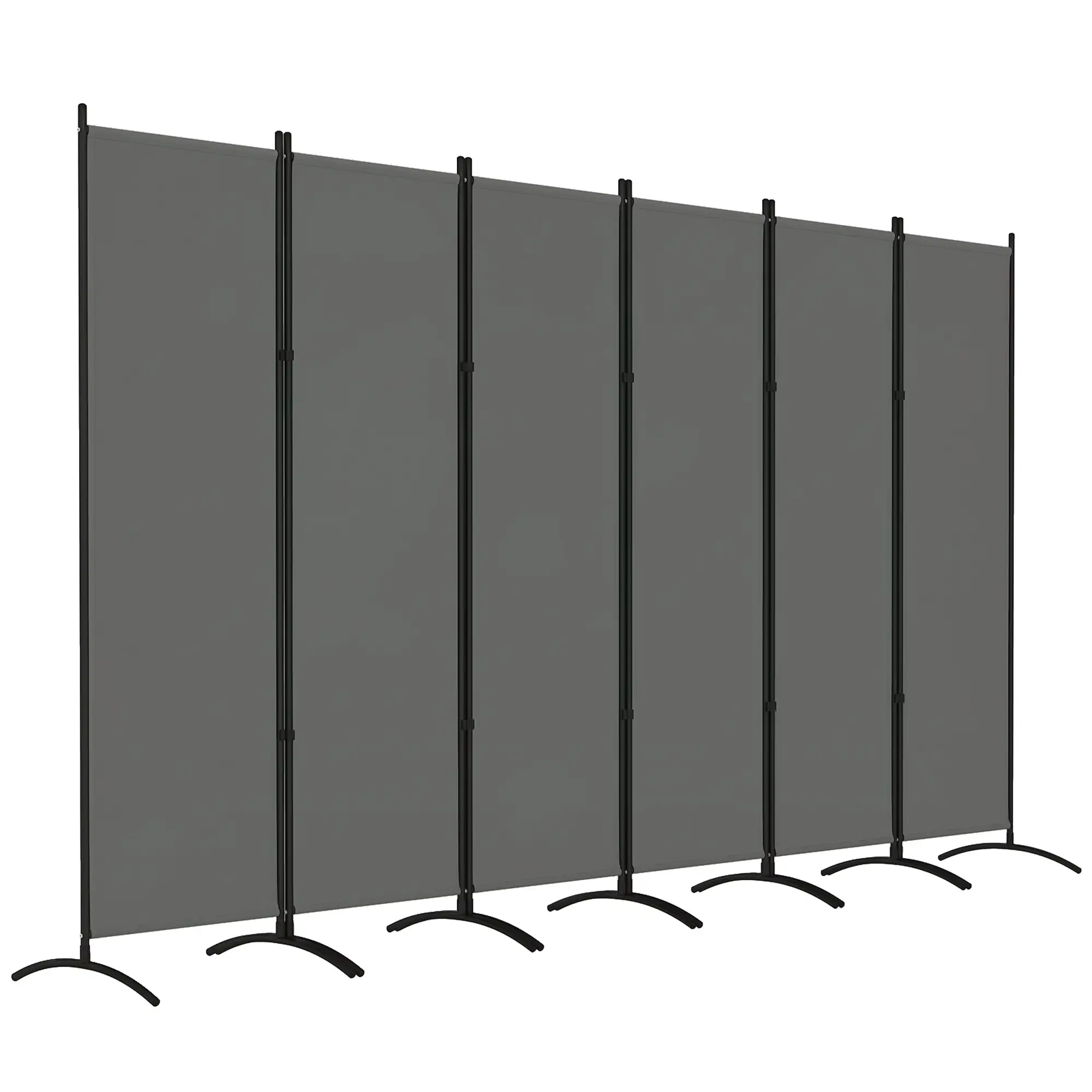 6 Panel Folding Room Divider, UV30+ Privacy Screen, Dark Grey - Image 11