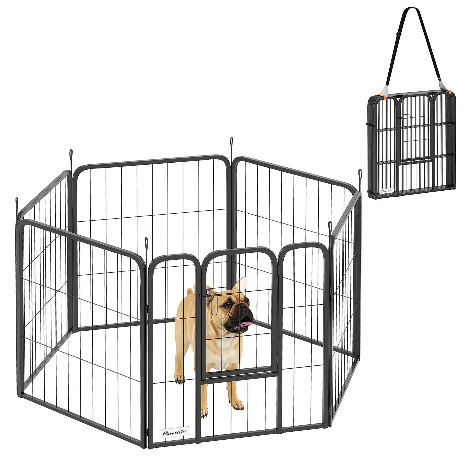 6 Panels Heavy Duty Dog Playpen, 24" Height, Portable Foldable - Image 11