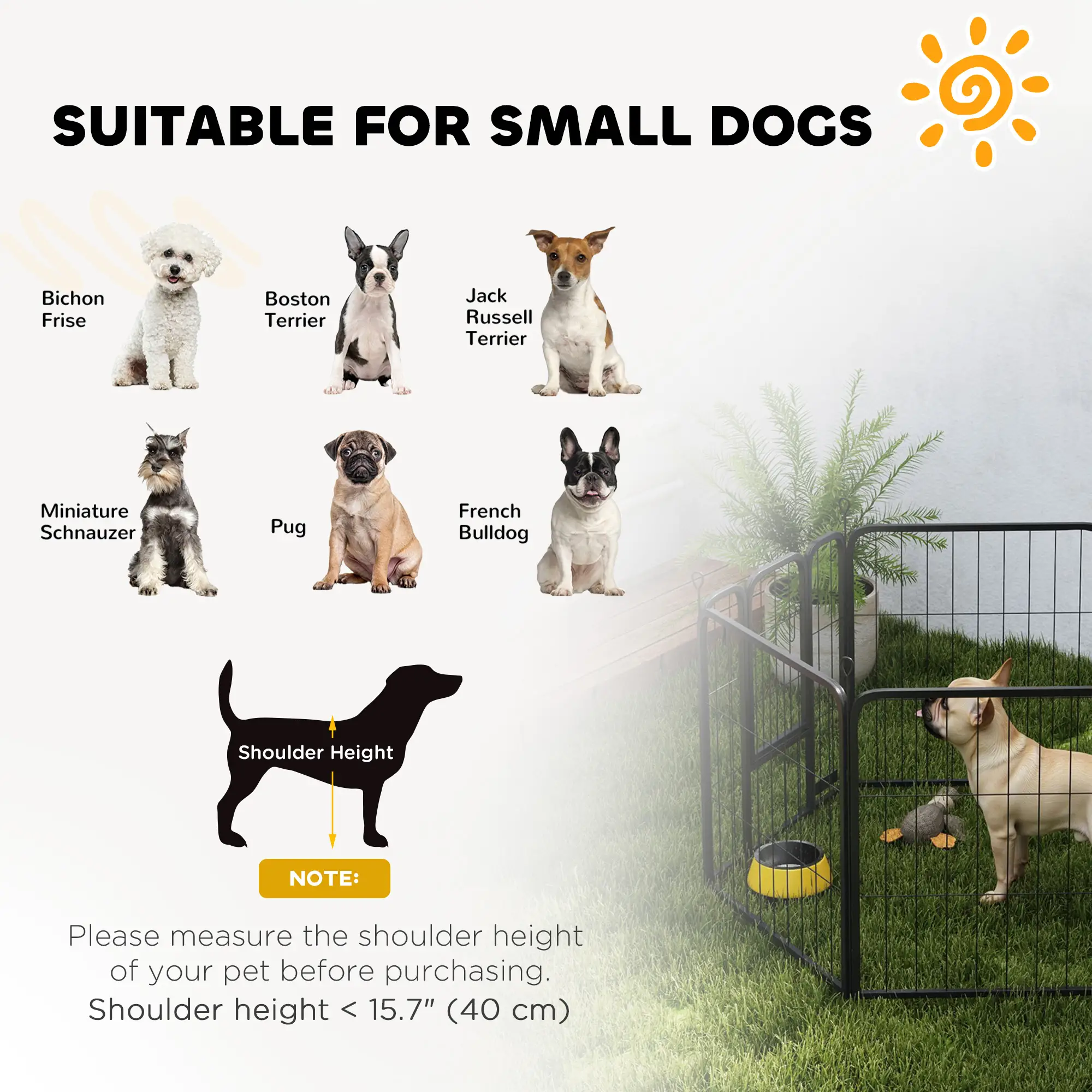 6 Panels Heavy Duty Dog Playpen, 24" Height, Portable Foldable - Image 7