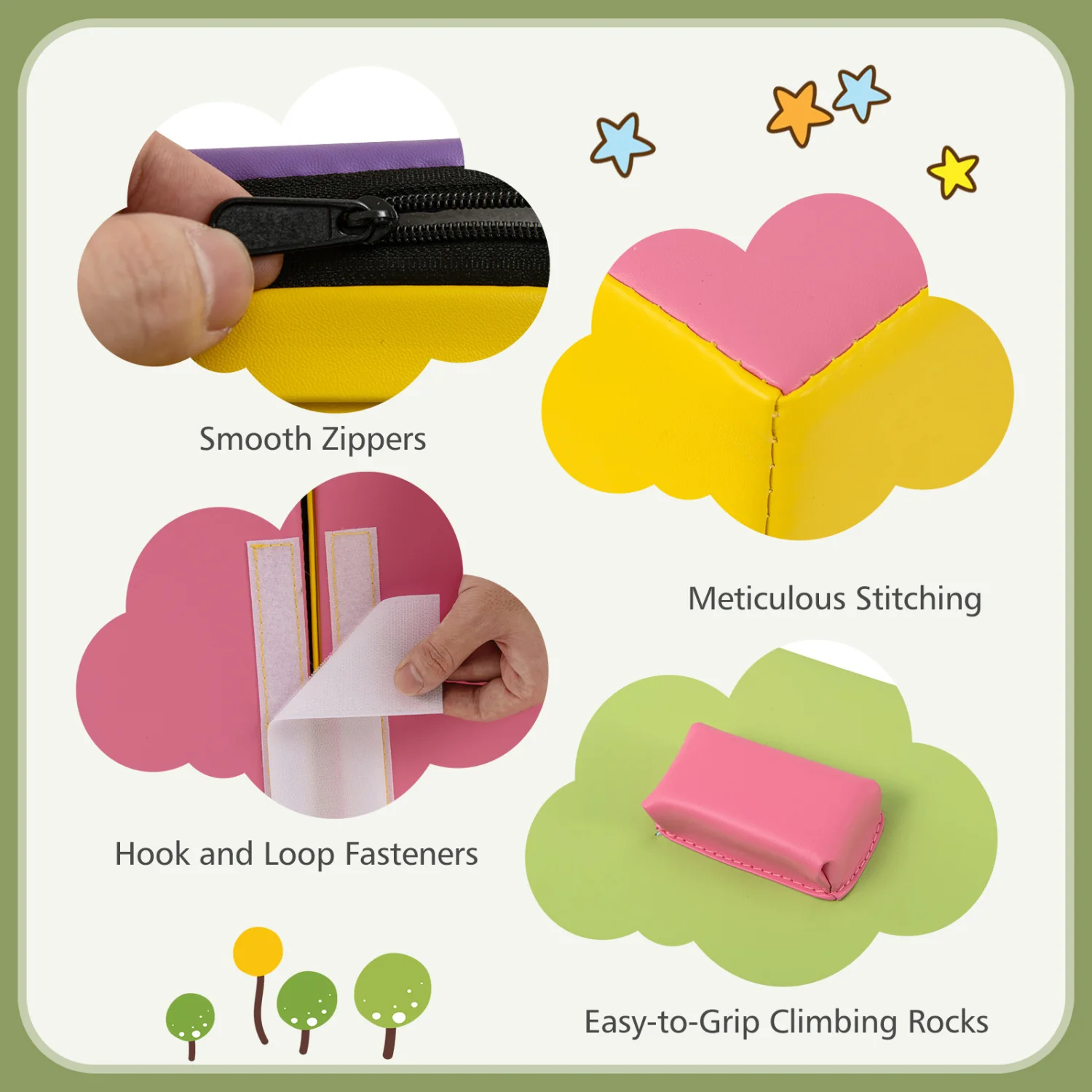 6-Piece Foam Climbing Blocks, Hook And Loop Fasteners, Multicolor - Image 9