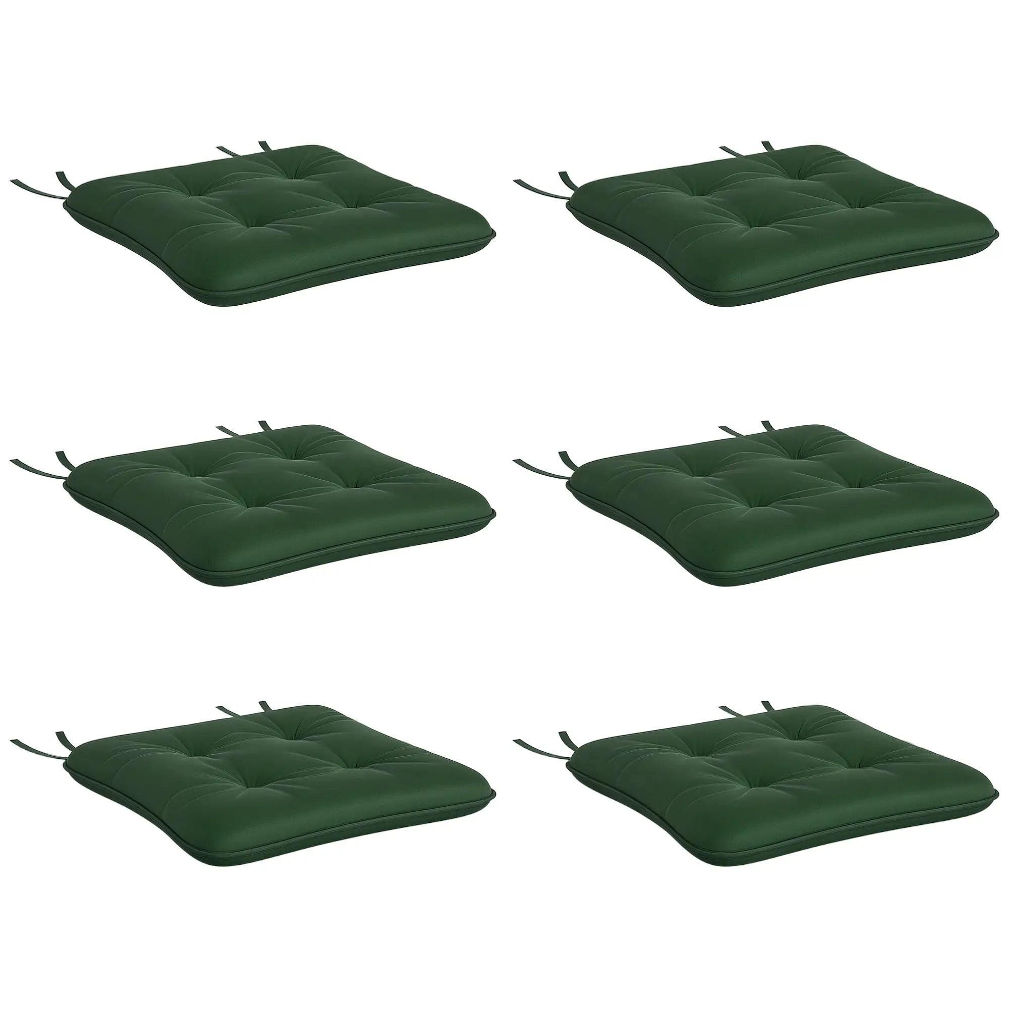 6-Piece Outdoor Patio Chair Cushion Set, Button Tufted, Dark Green - Image 11