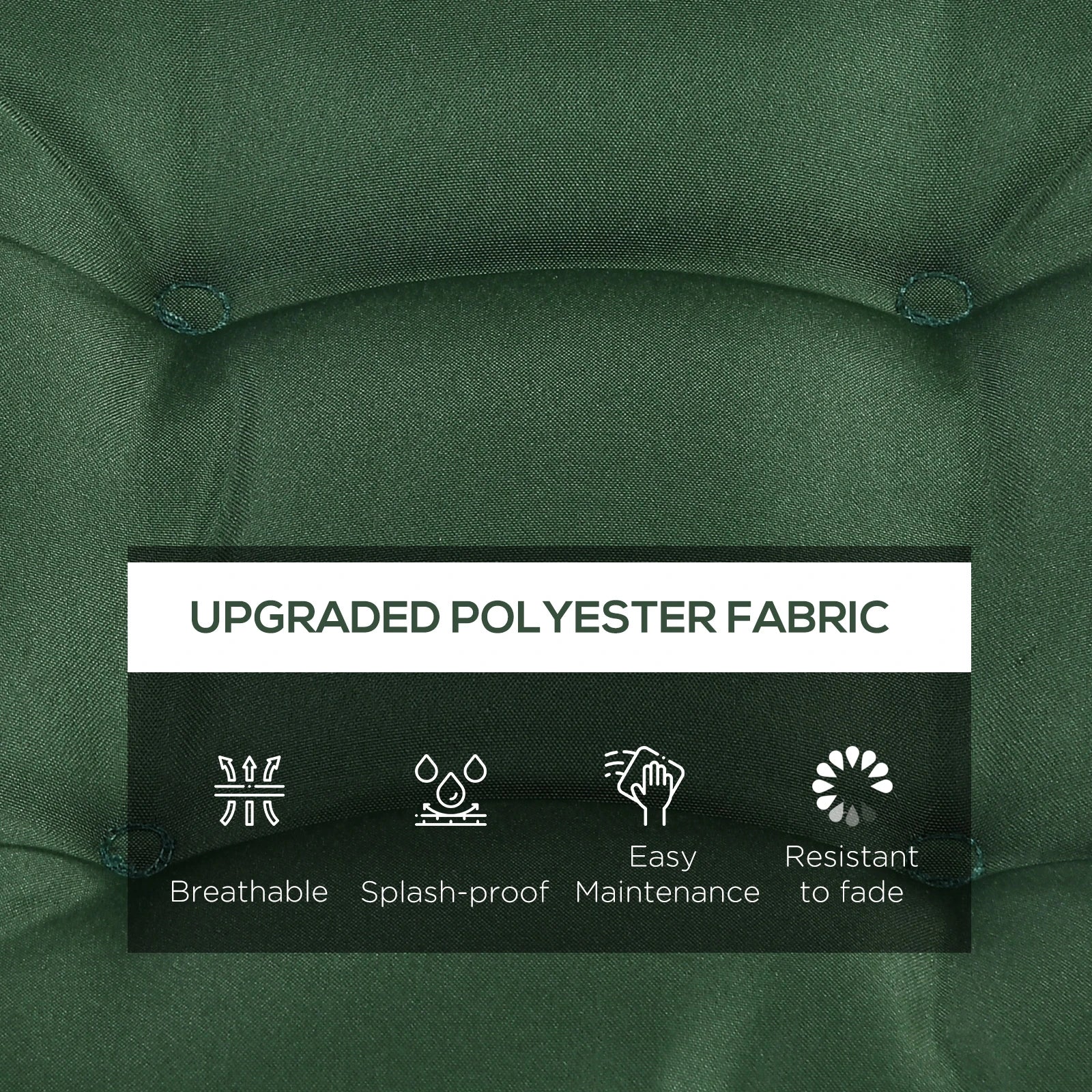 6-Piece Outdoor Patio Chair Cushion Set, Button Tufted, Dark Green - Image 4