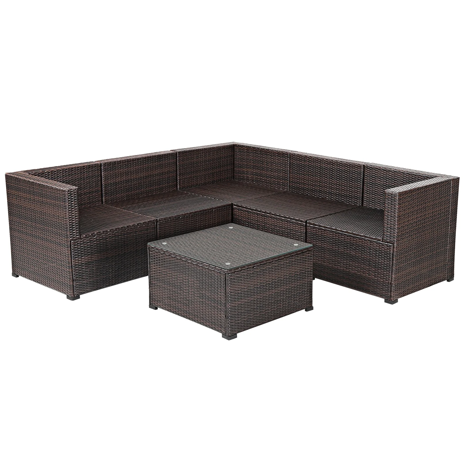 6-Piece Patio Furniture Sofa Set With Cushions, Navy - Image 10