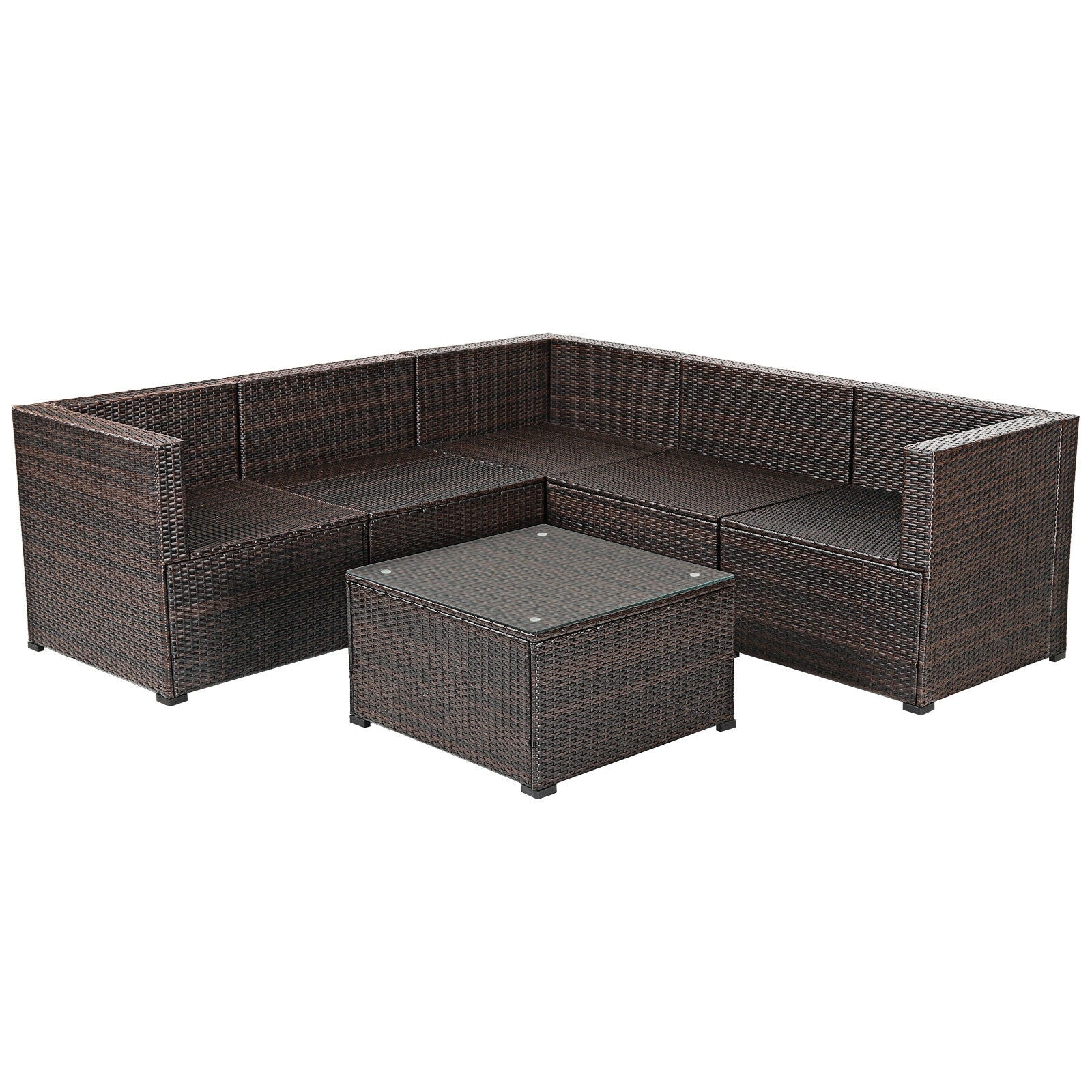 6 Piece Patio Furniture Sofa Set, With Cushions, Turquoise - Image 9
