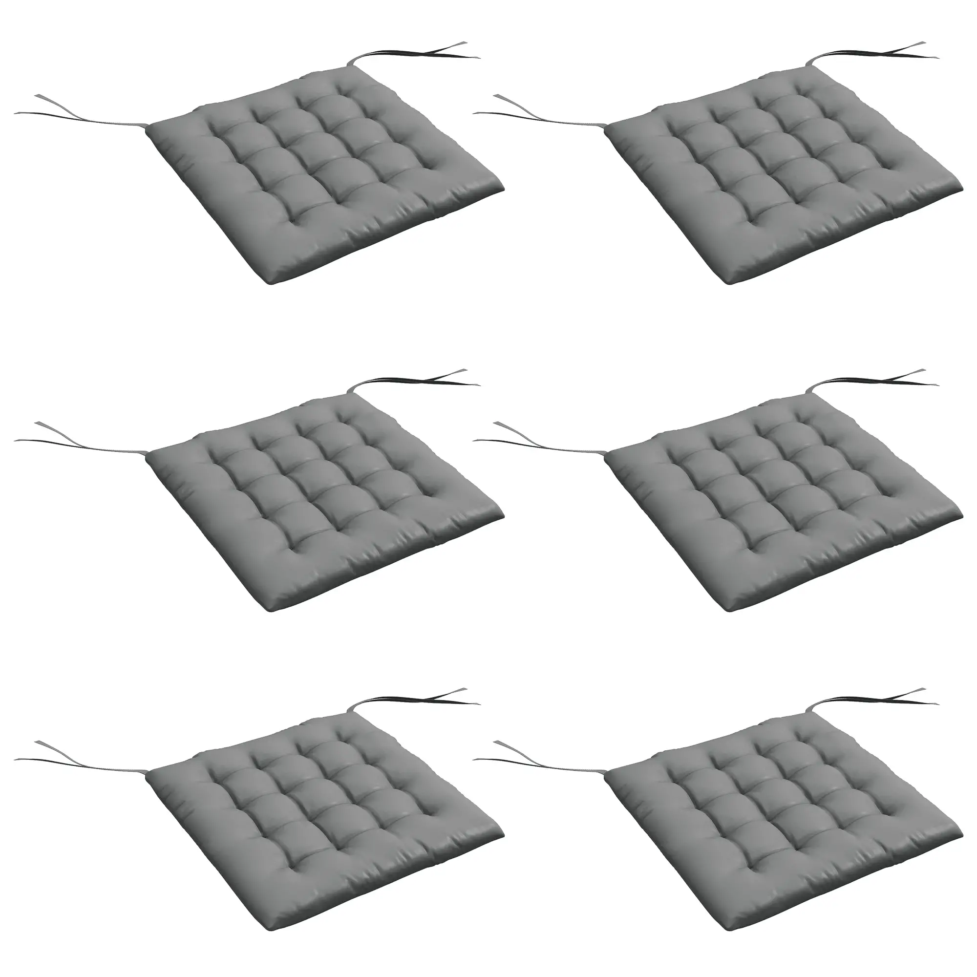 6-Piece Seat Cushion Pillows, Button Tufted Patio Chair Cushions, Charcoal Grey - Image 11
