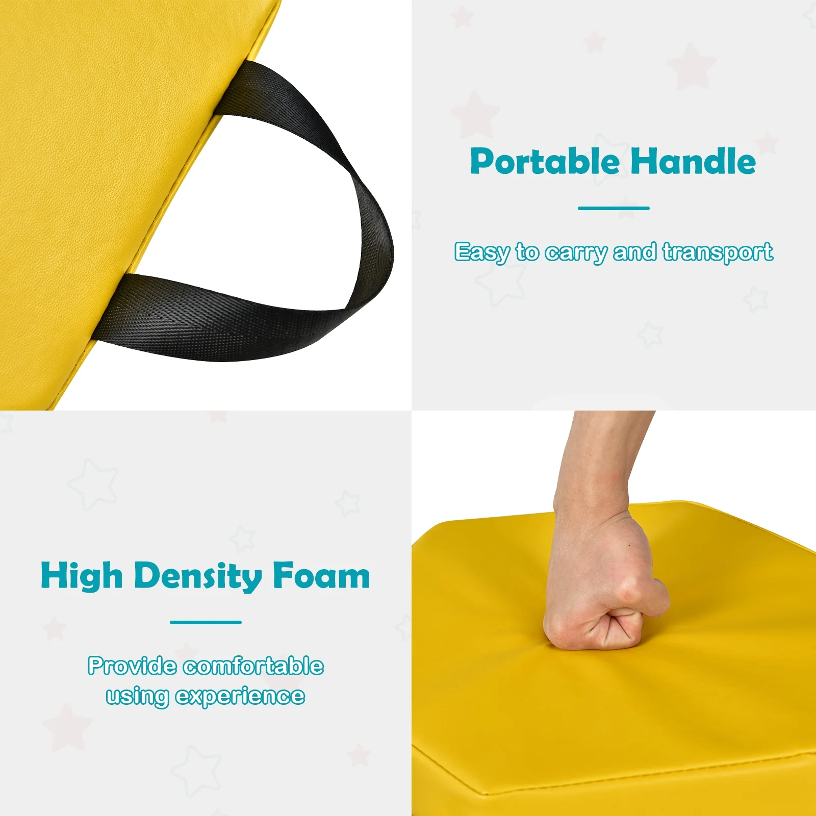 6 Pieces Hexagon Toddler Floor Cushions, Multicolor - Image 10
