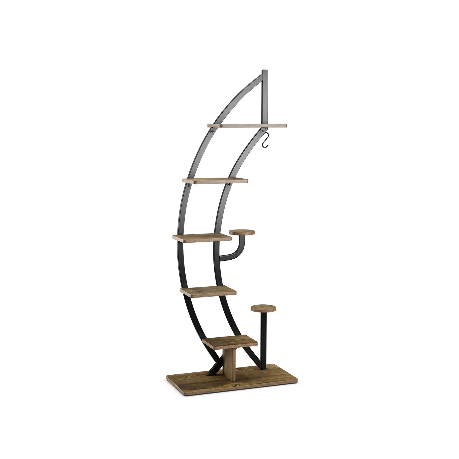 6 Tier 9 Potted Metal Plant Stand Holder, Natural - Image 4