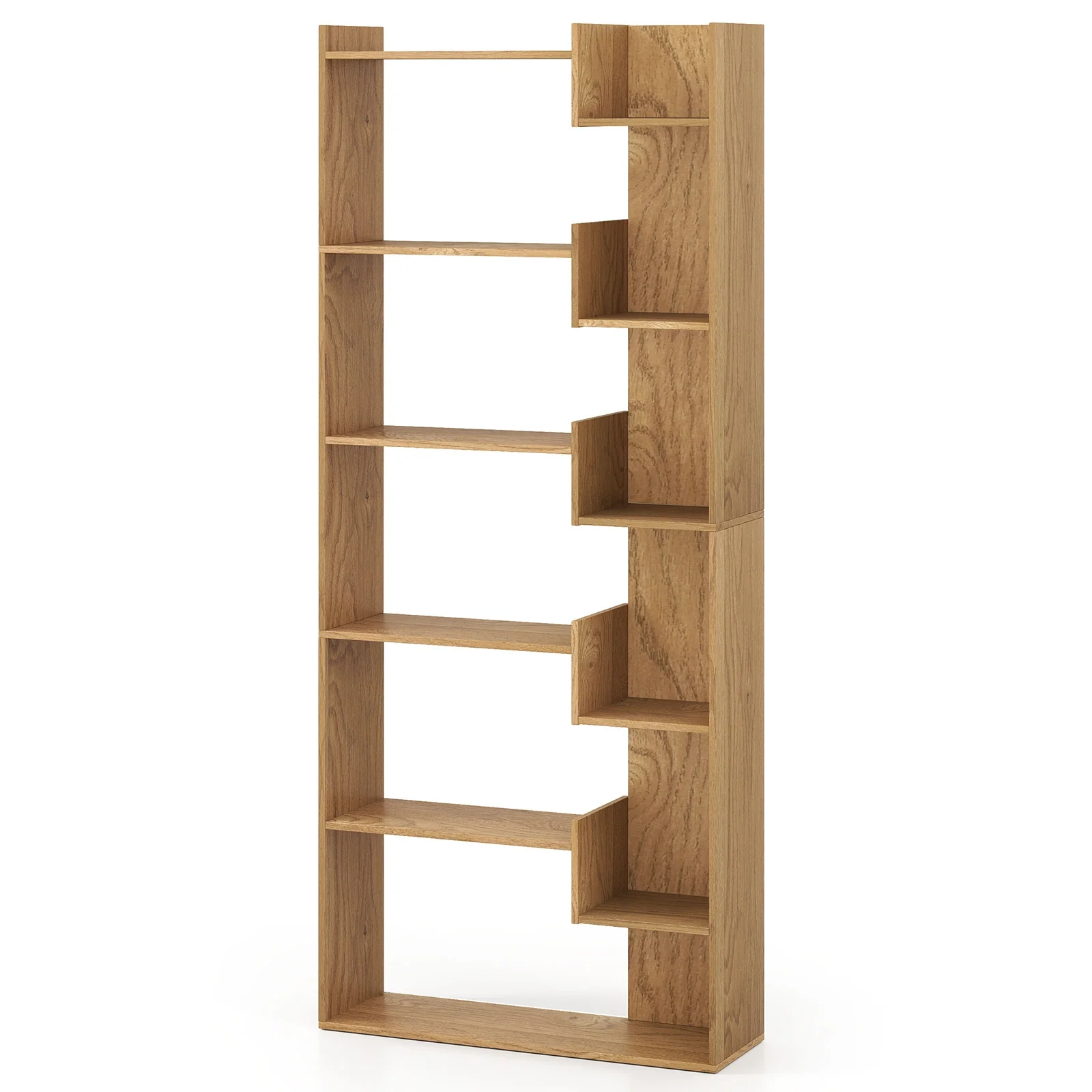 6-Tier Bookshelf, Wooden Bookcase, 2 Anti-Tipping Kits, Natural - Image 4