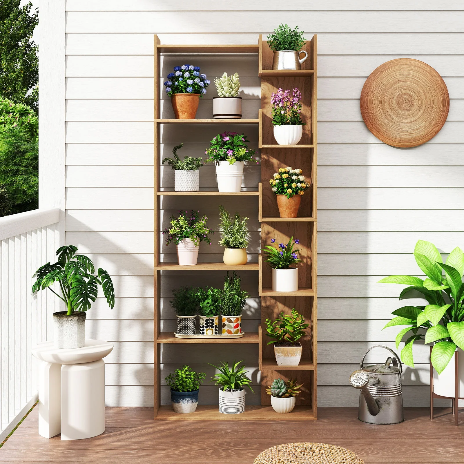 6-Tier Bookshelf, Wooden Bookcase, 2 Anti-Tipping Kits, Natural - Image 7