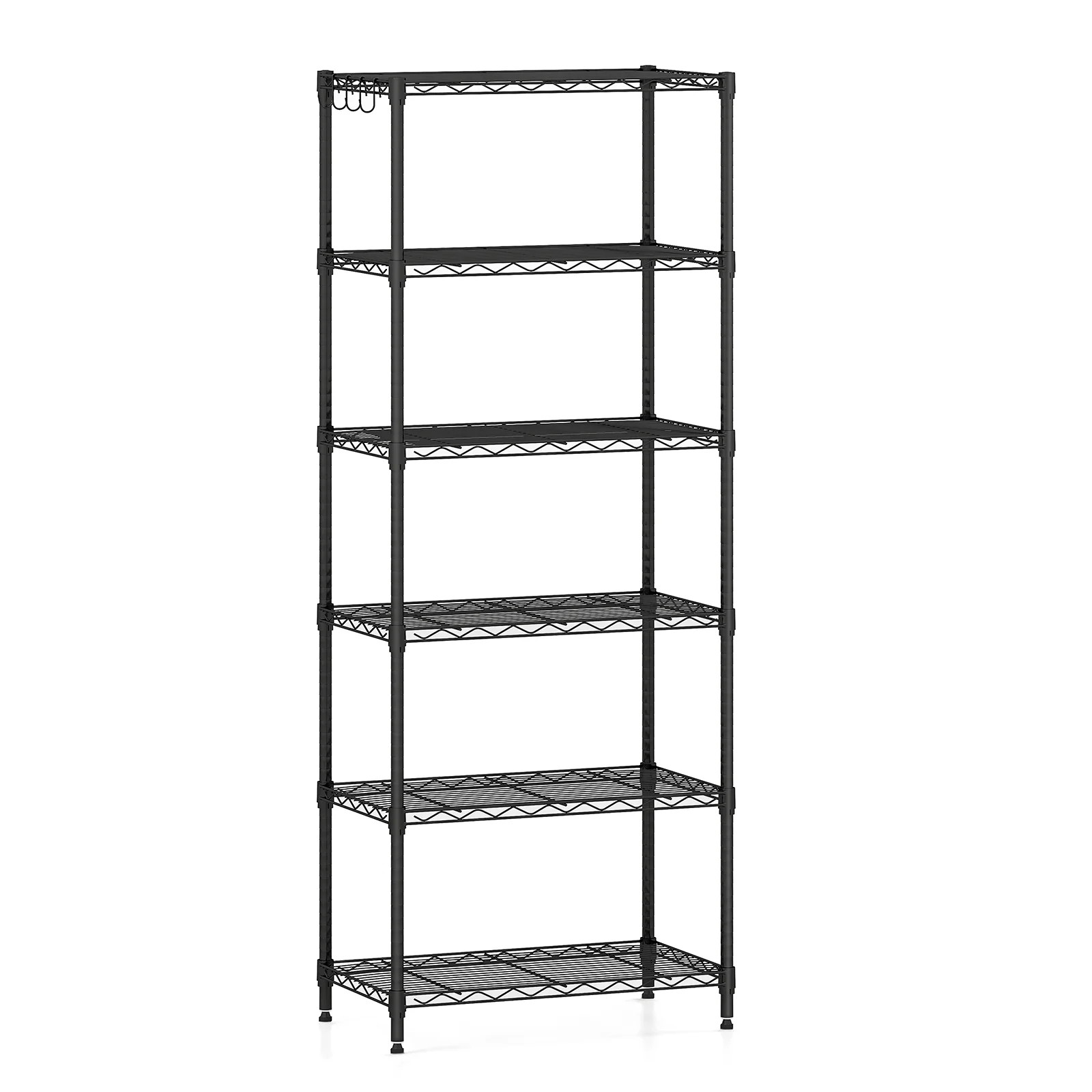 6-Tier Metal Storage Shelving Unit with V-Shaped Wire Rack and 900 LBS Capacity-DK, Black - Image 4