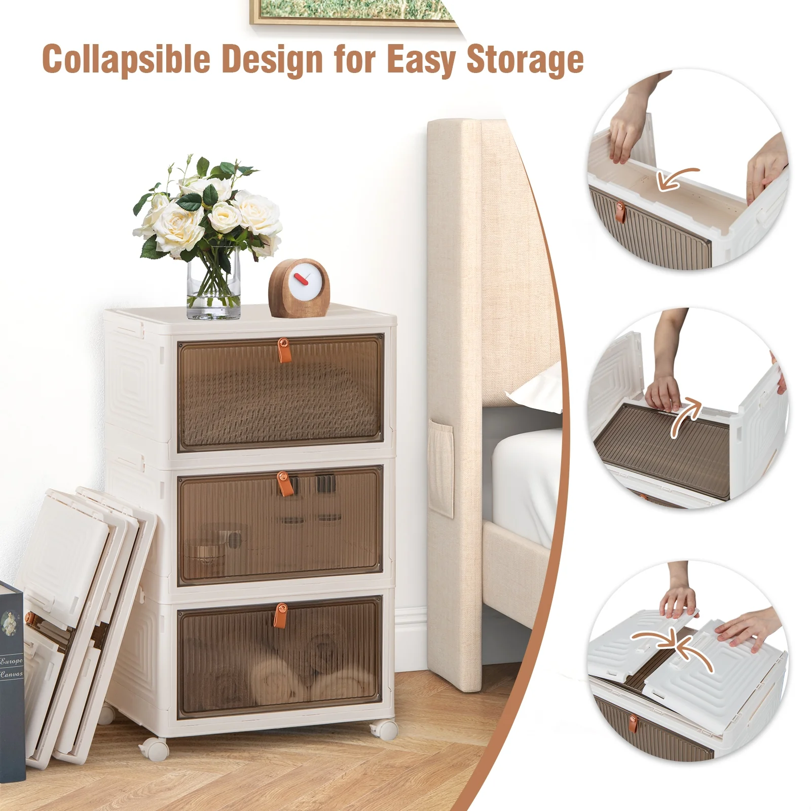 6-Tier Stackable Plastic Storage Bins, White - Image 7