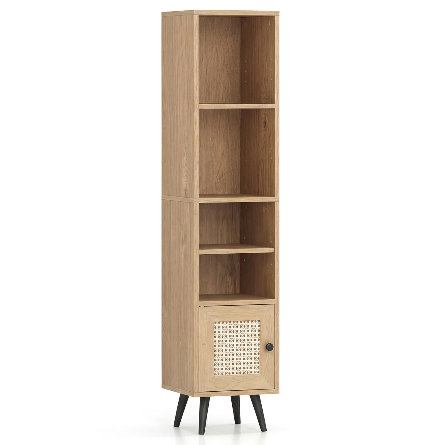 6-Tier Tall Narrow Bookcase, 54 Inches, Natural - Image 5
