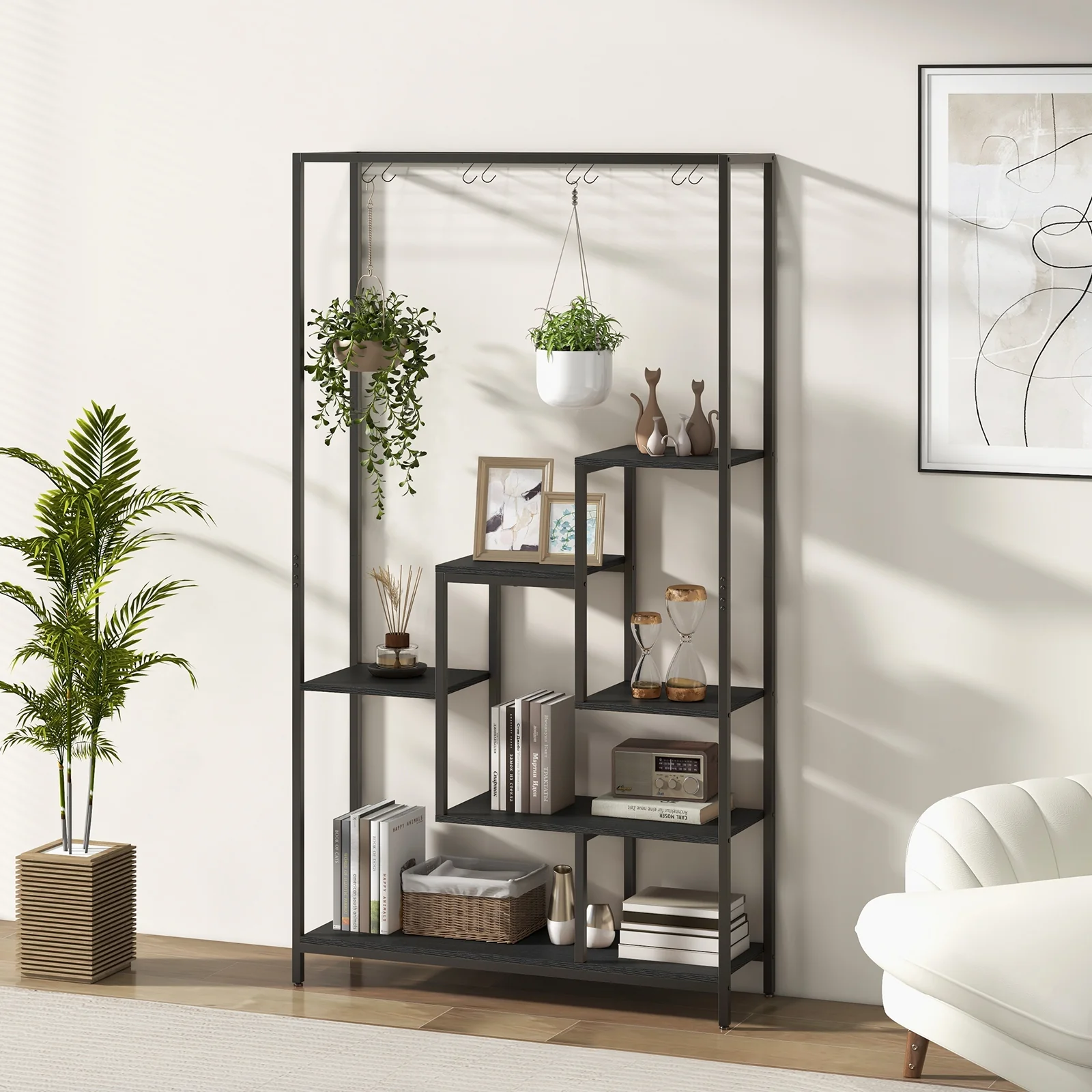6-Tier Tall Plant Stand, 71 Inch, Metal, Indoor, Black - Image 3